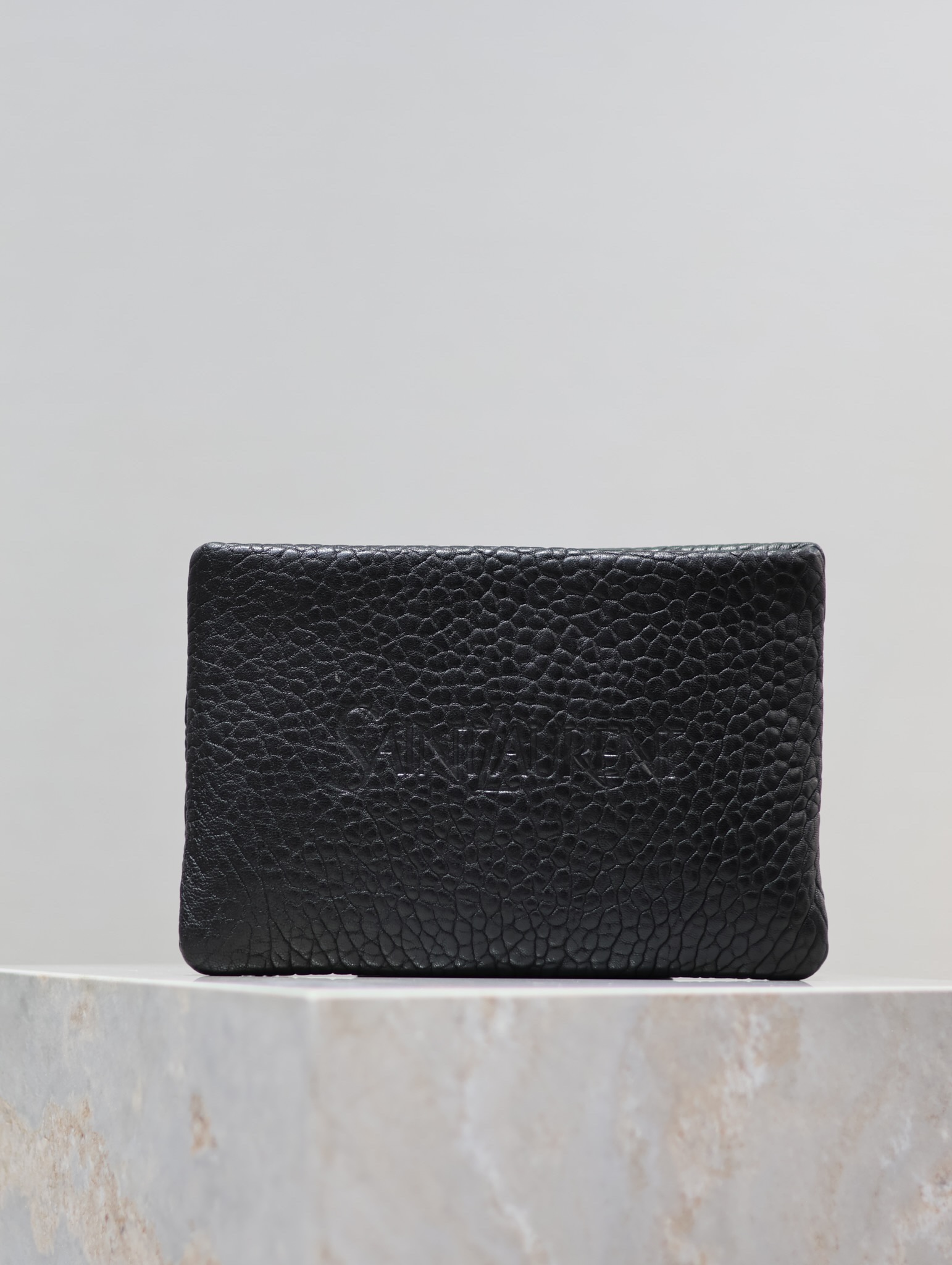 Saint Laurent Monogram Elephant Print Clutch in Black