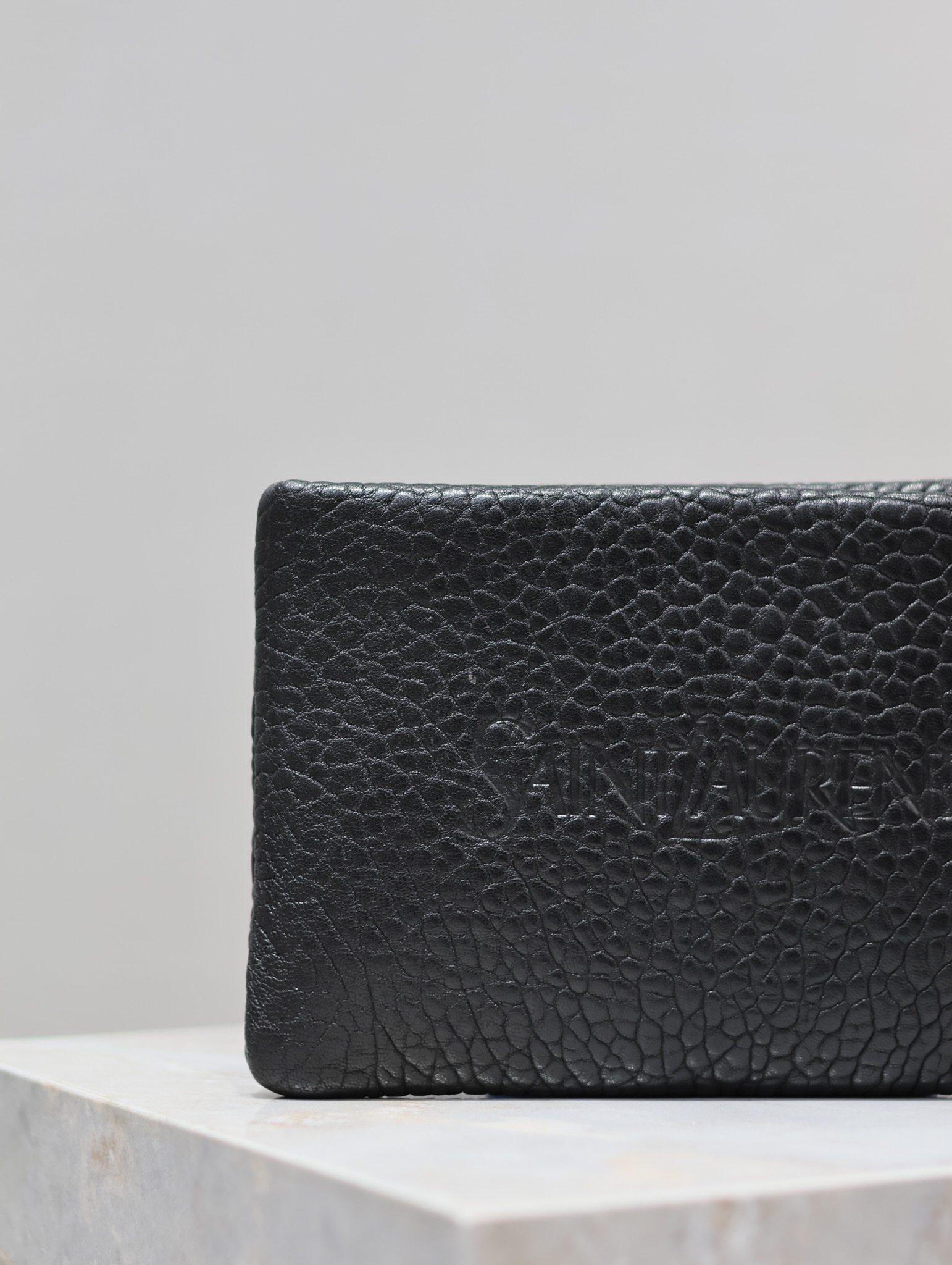 Saint Laurent Monogram Elephant Print Clutch in Black