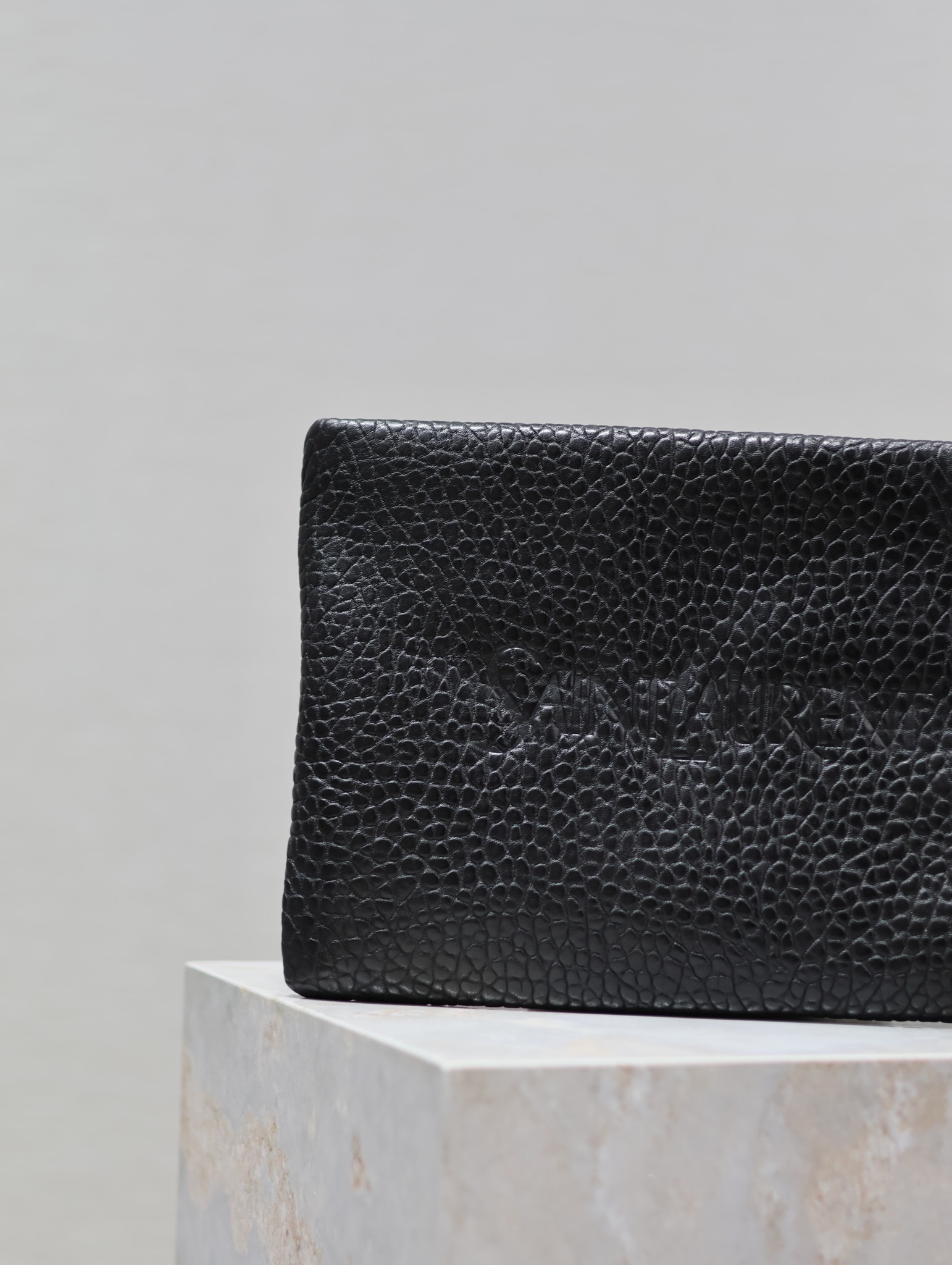 Saint Laurent Monogram Elephant Print Clutch in Black