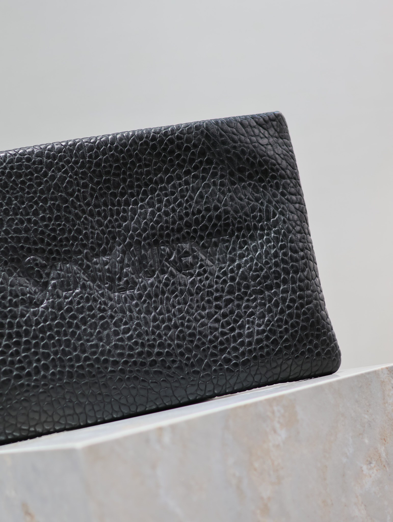 Saint Laurent Monogram Elephant Print Clutch in Black