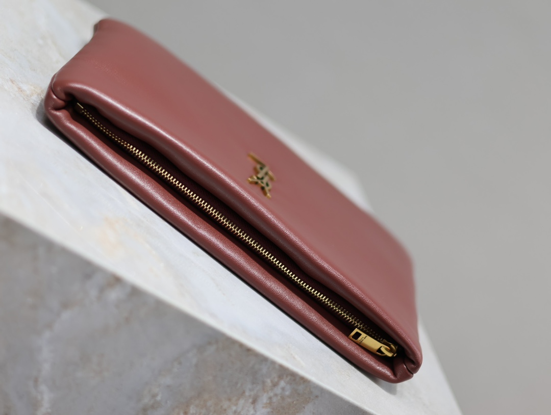 Saint Laurent Calypso Clutch in Burgundy