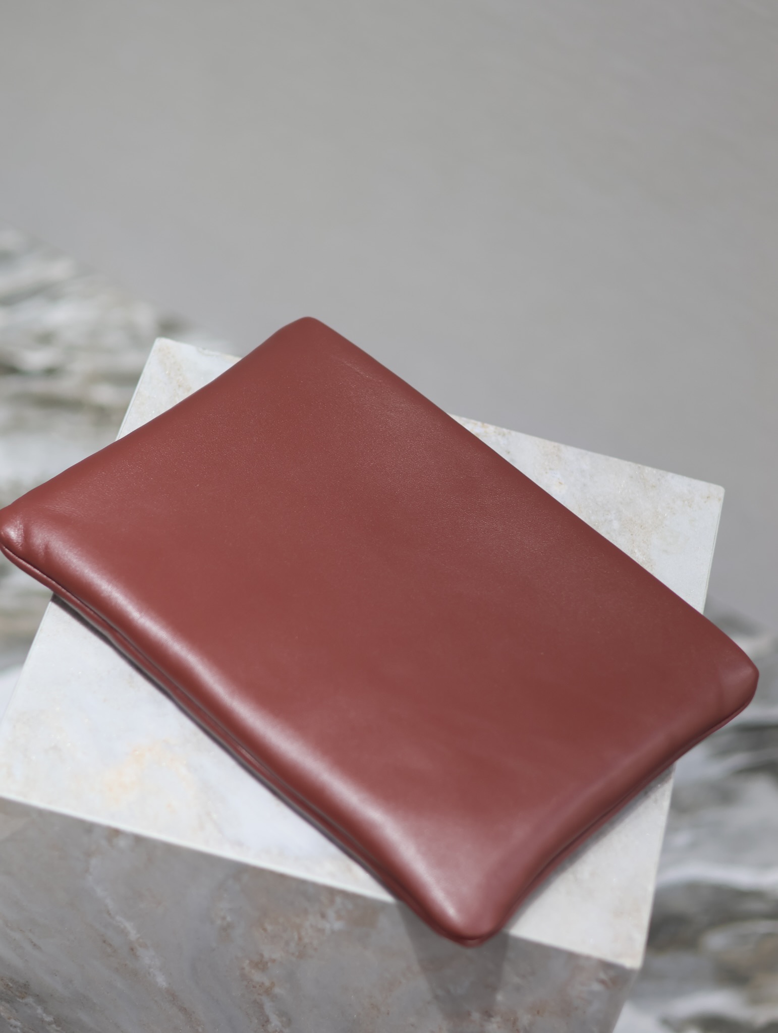 Saint Laurent Calypso Clutch in Burgundy