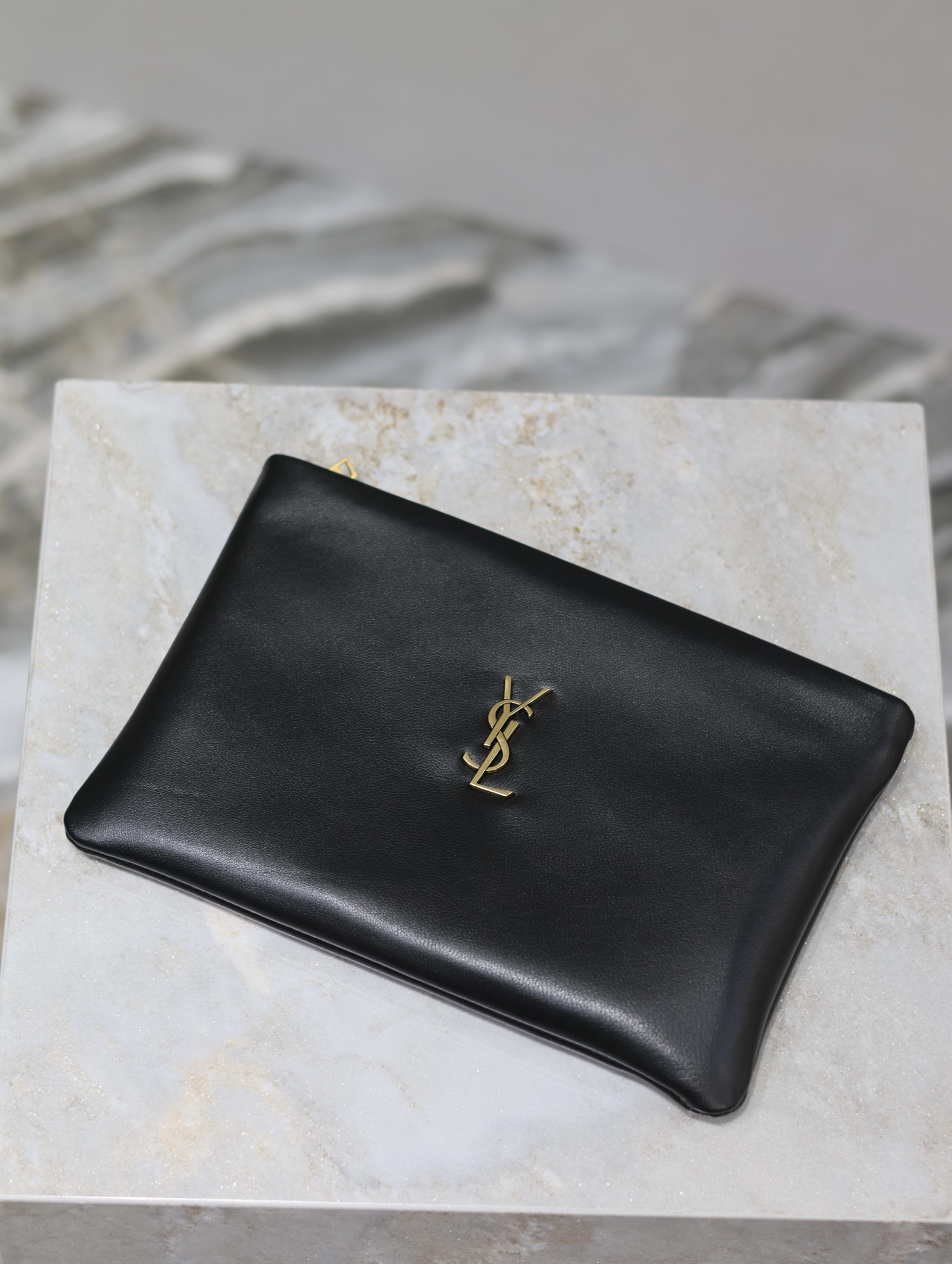 Saint Laurent Calypso Clutch in Black