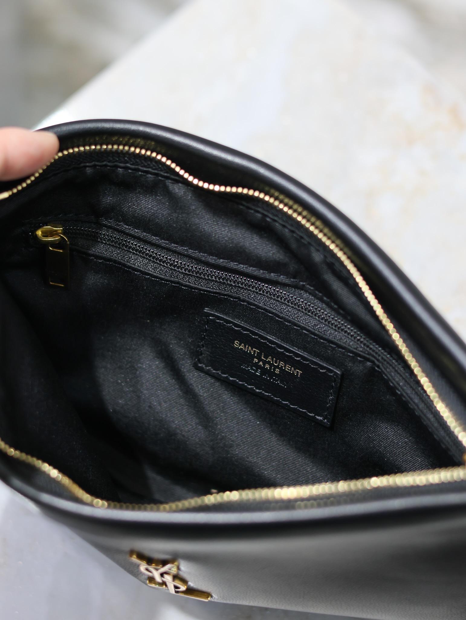 Saint Laurent Calypso Clutch in Black