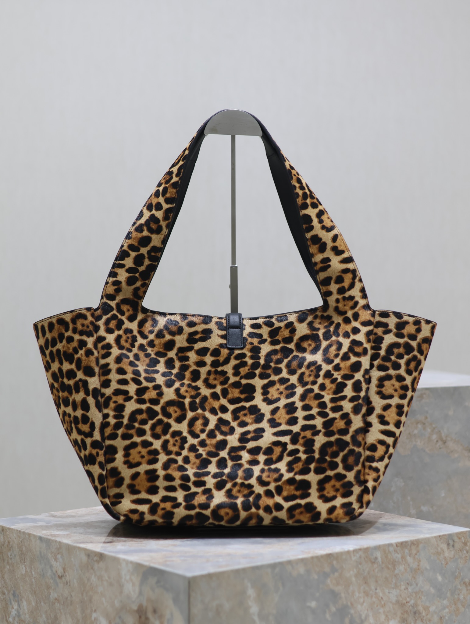 Saint Laurent Bea Leopard Print Hobo Bag