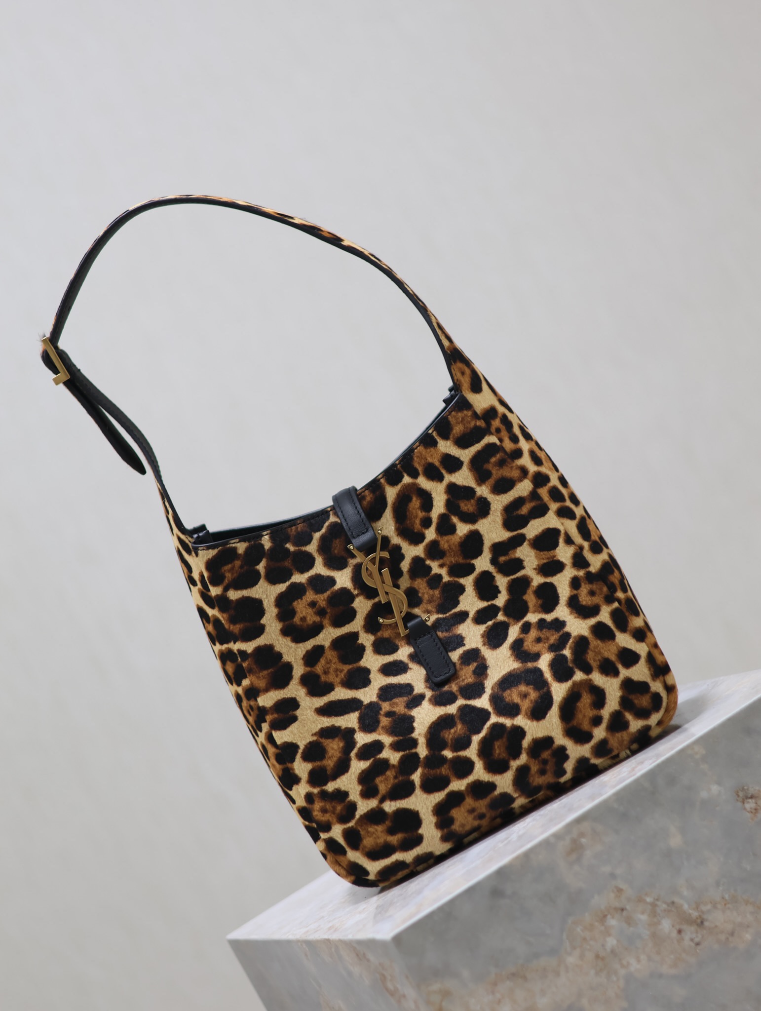 Saint Laurent LE 5A7 Leopard Print Shoulder Bag