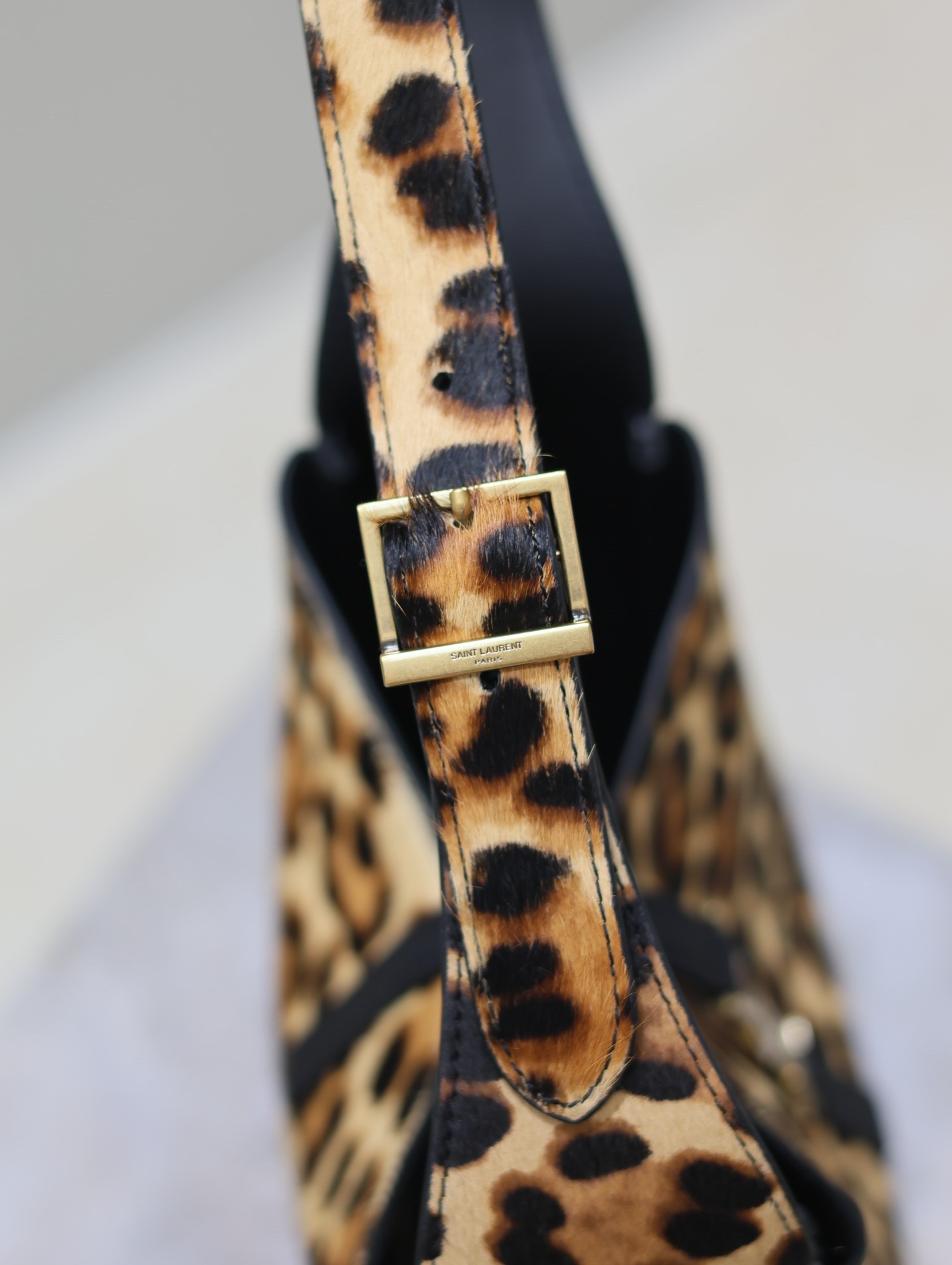 Saint Laurent LE 5A7 Leopard Print Shoulder Bag