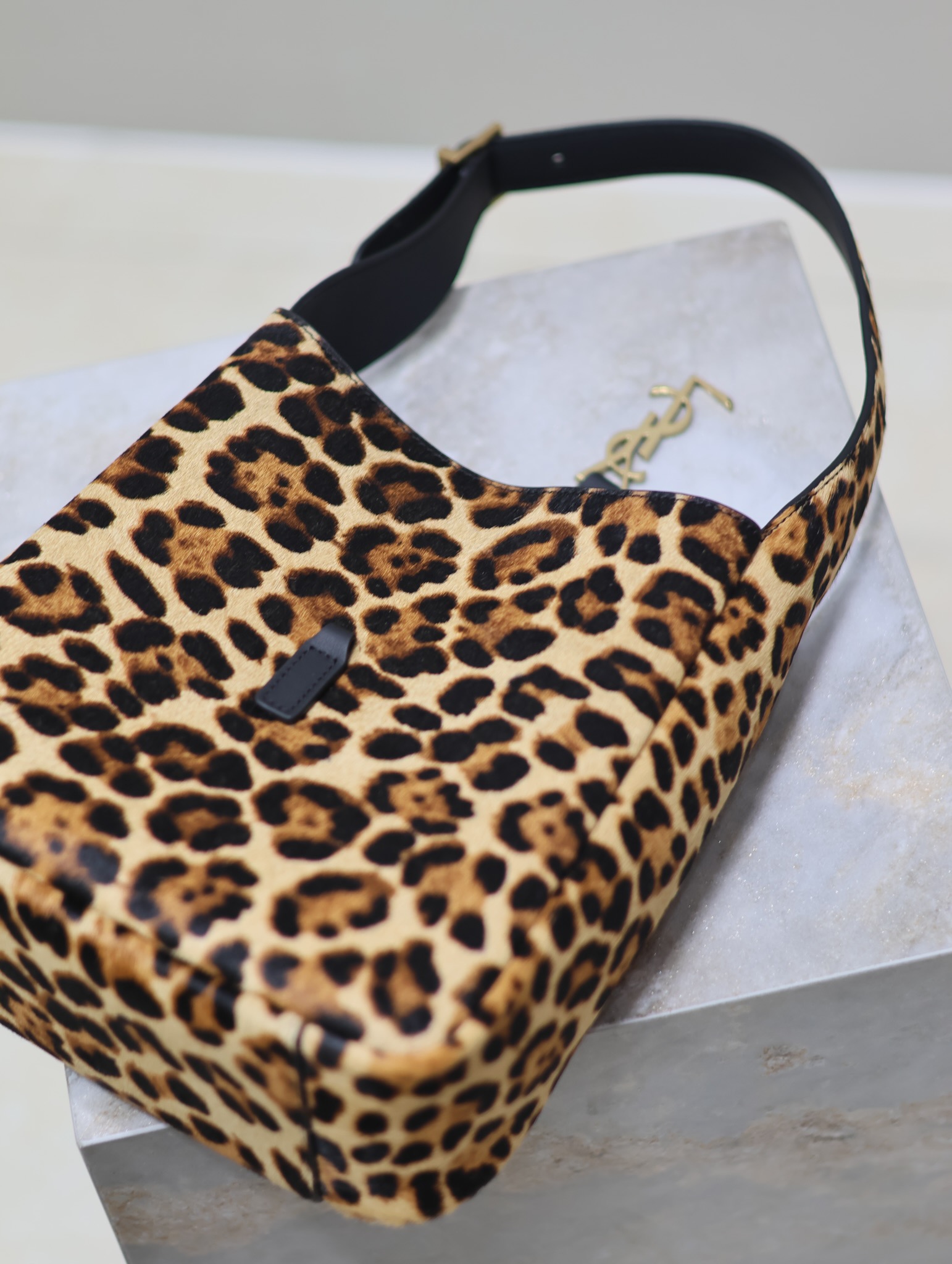 Saint Laurent LE 5A7 Leopard Print Shoulder Bag