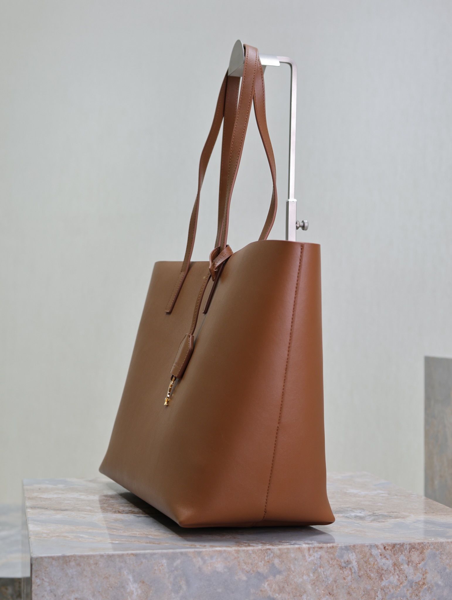 Saint Laurent Caramel Leather Horizontal Shopping Tote Bag YSL