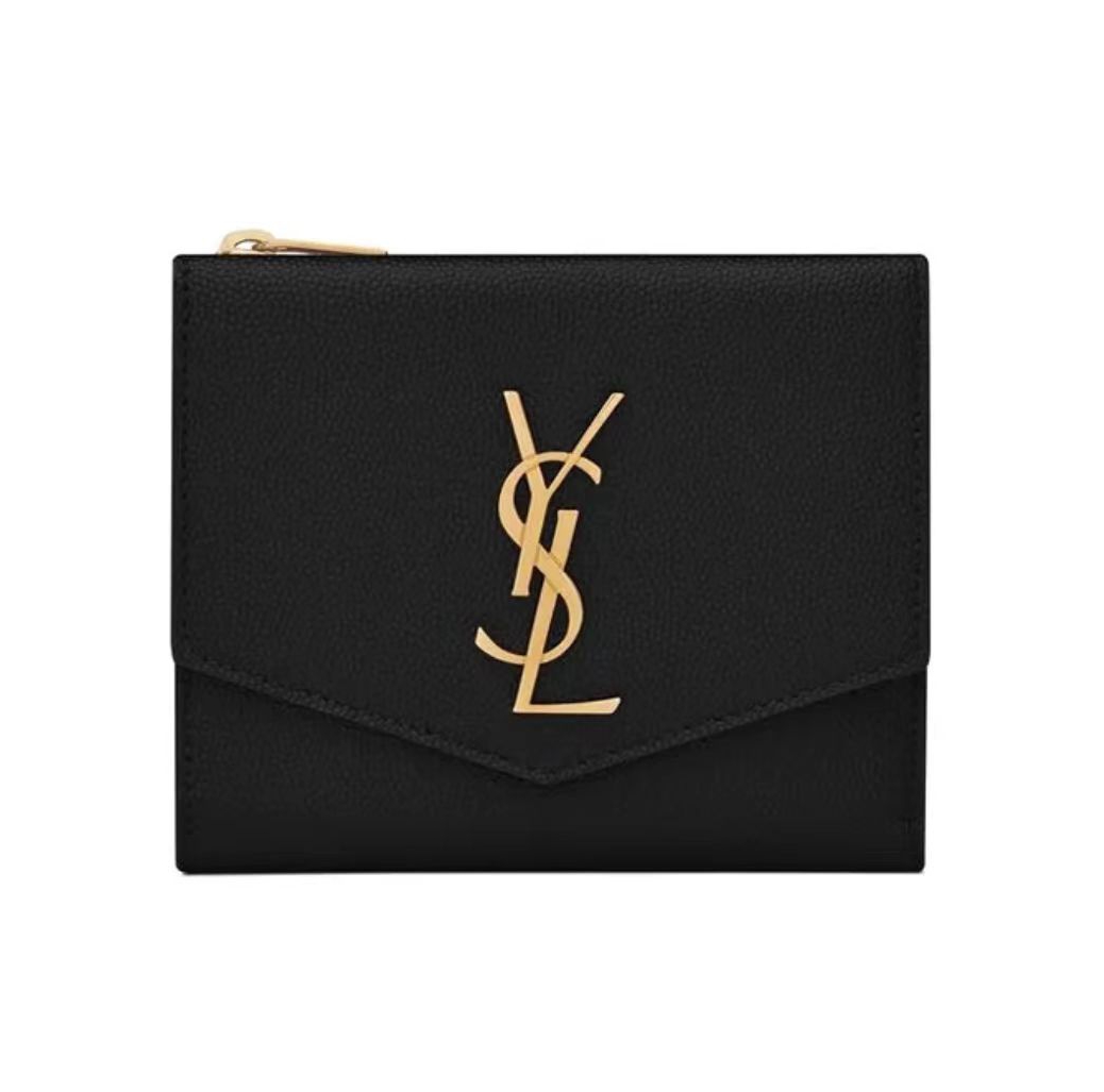 Saint Laurent SLP Black Caviar Leather Tri-Fold Wallet