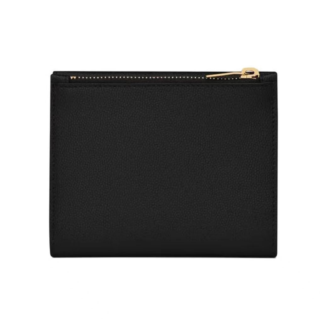 Saint Laurent SLP Black Caviar Leather Tri-Fold Wallet