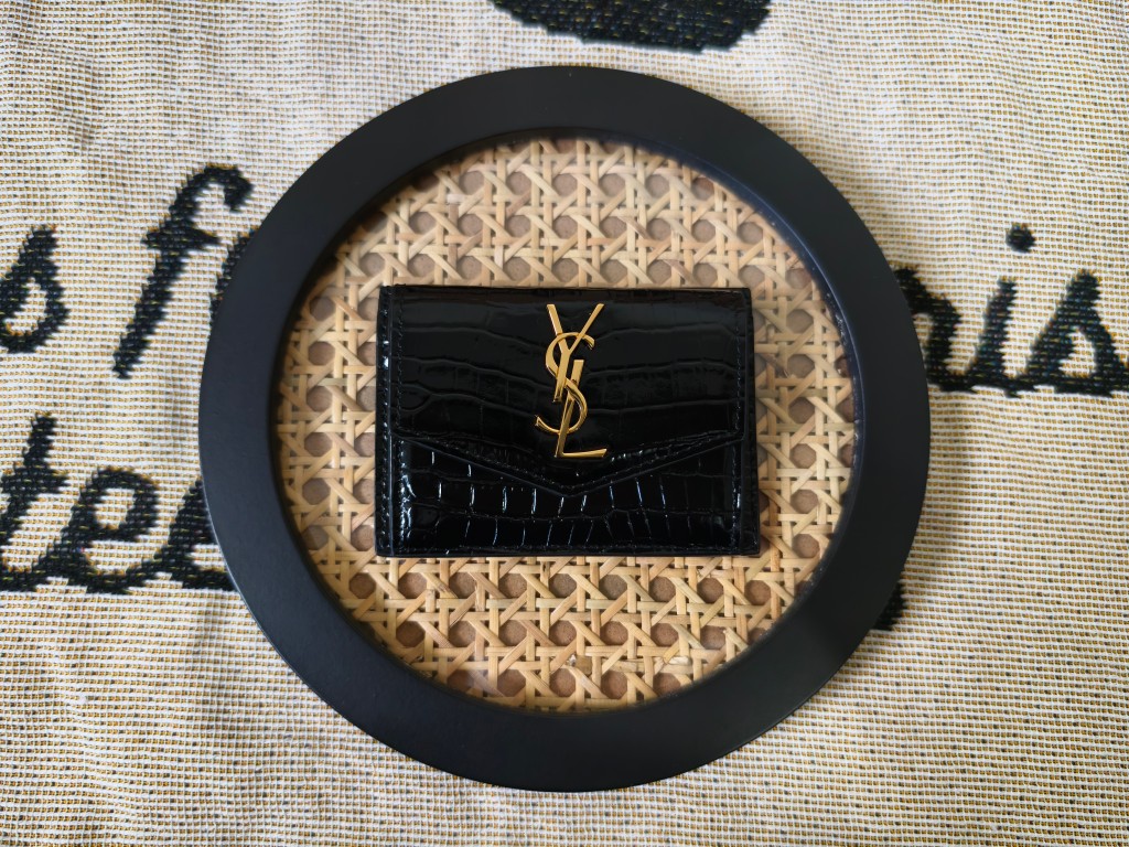 Saint Laurent SYL New Crocodile Leather Coin Card Holder