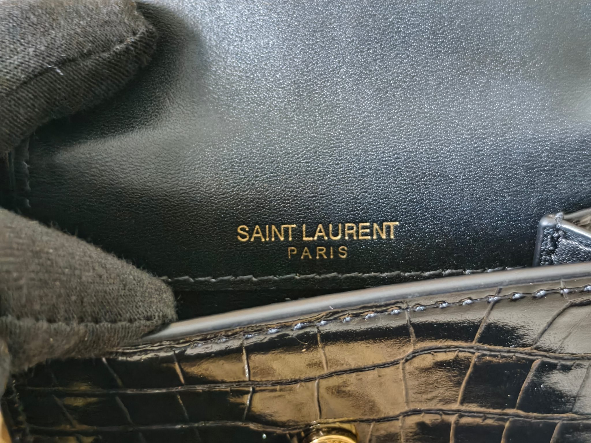 Saint Laurent SYL New Crocodile Leather Coin Card Holder