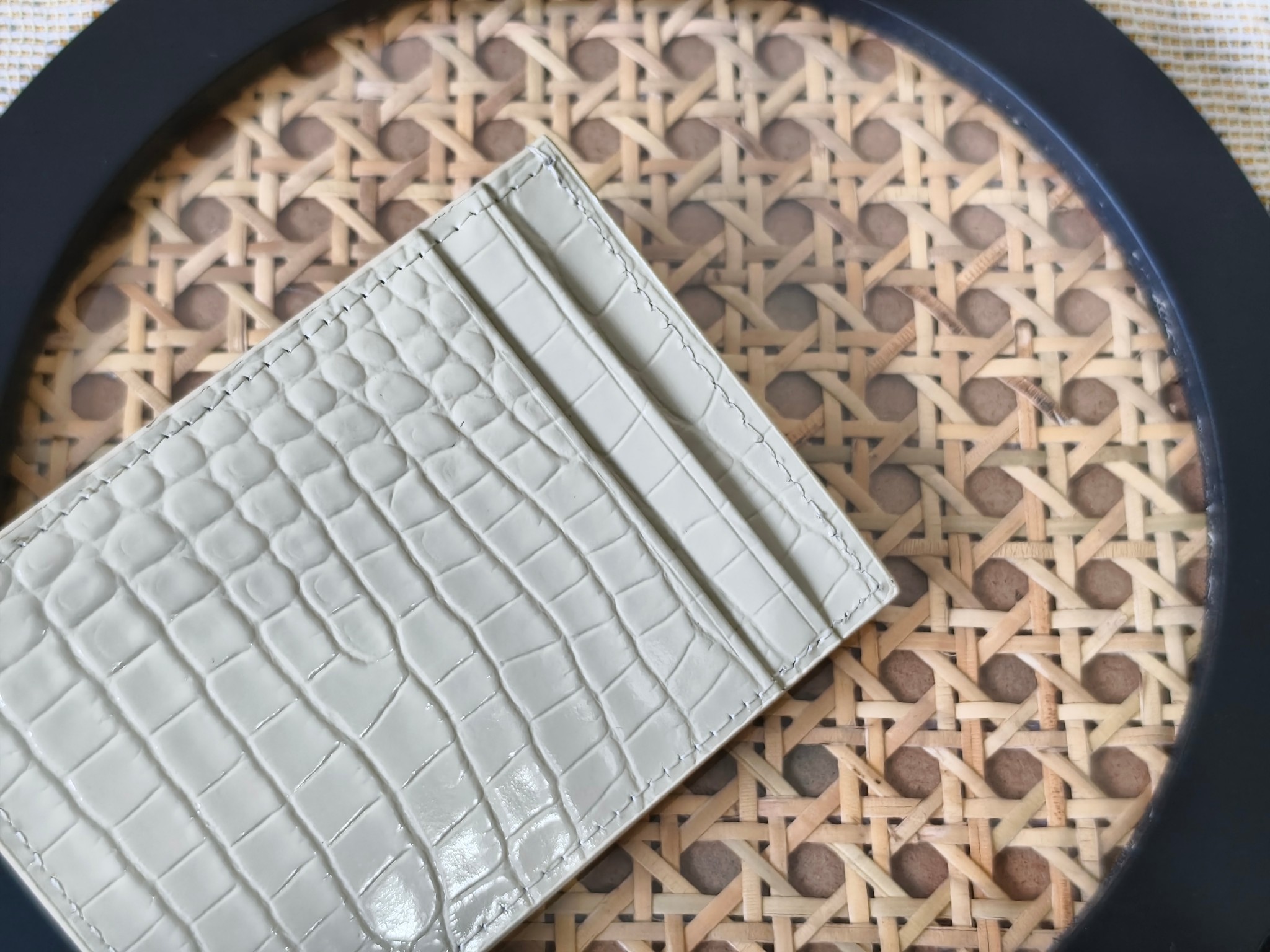 Saint Laurent SYL New Crocodile Leather Coin Card Holder