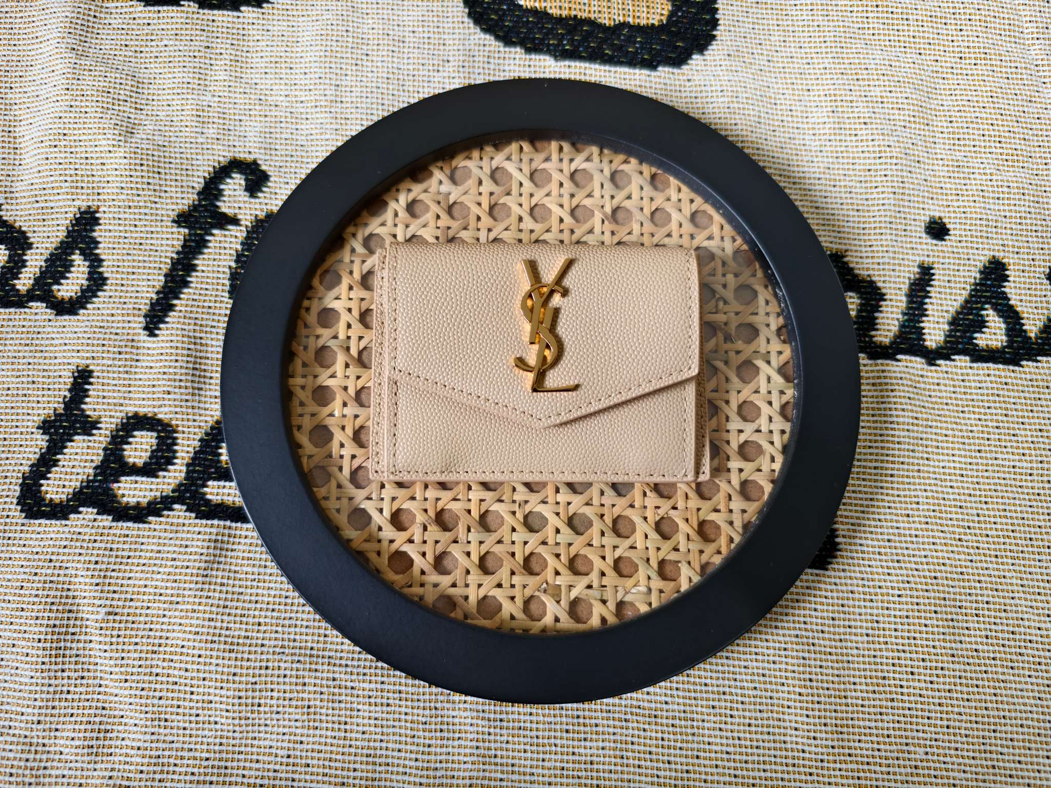 Saint Laurent SYL New Caviar Leather Coin Card Holder