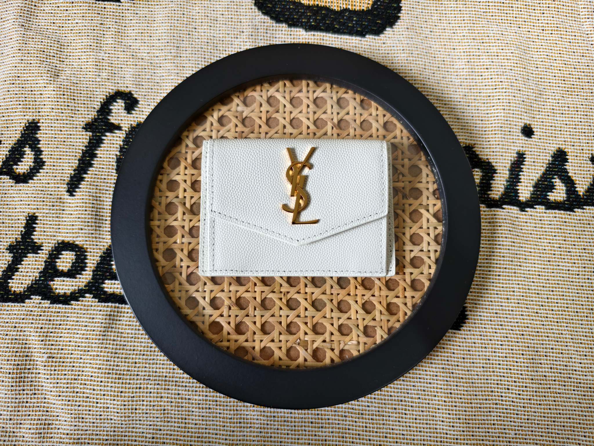 Saint Laurent SYL New Caviar Leather Coin Card Holder