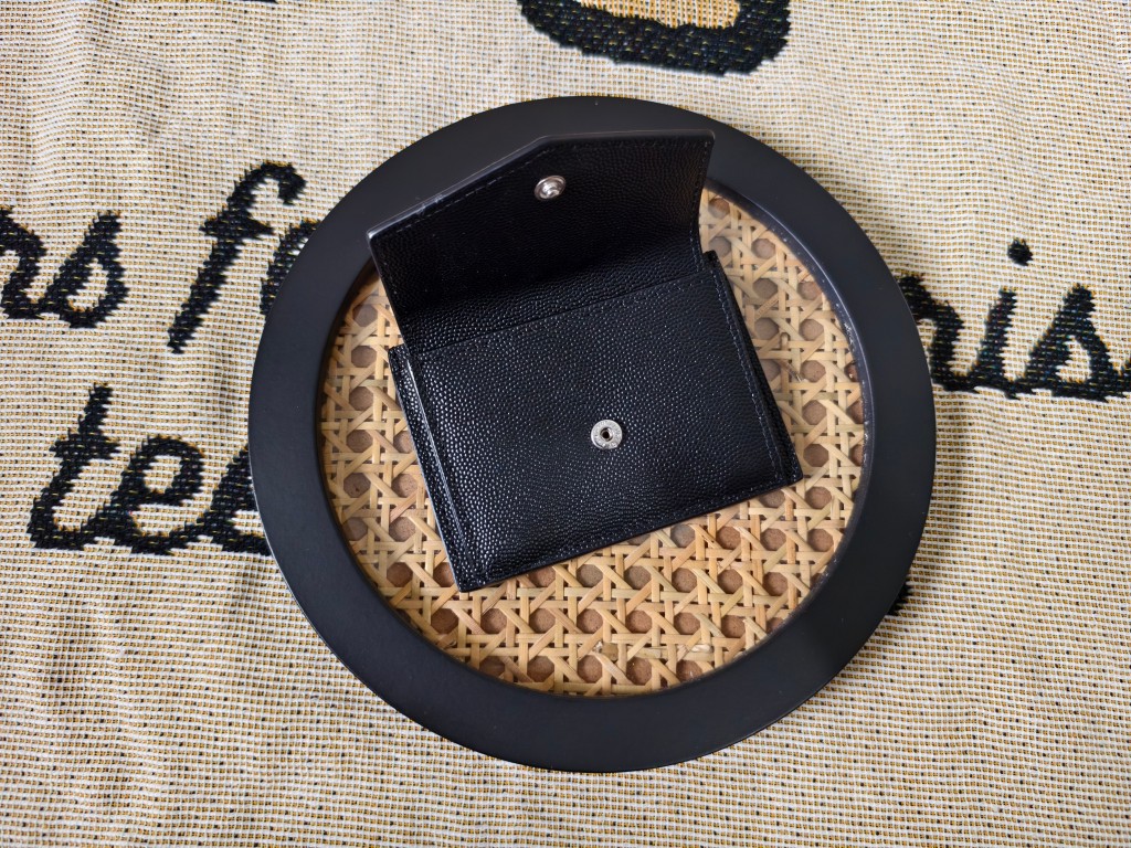 Saint Laurent SYL New Caviar Leather Coin Card Holder