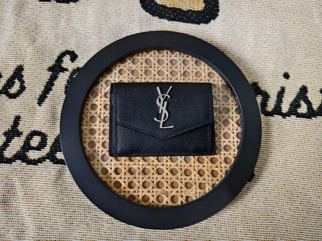 Saint Laurent SYL New Caviar Leather Coin Card Holder