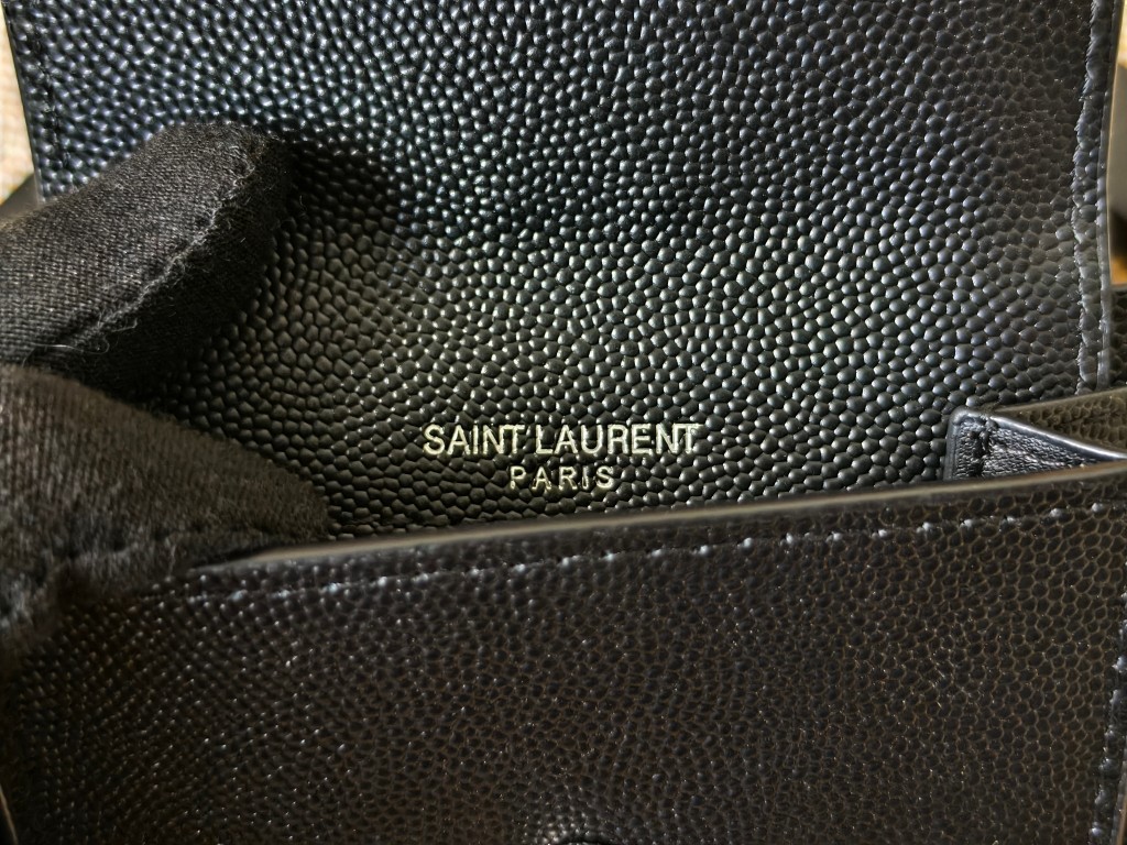 Saint Laurent SYL New Caviar Leather Coin Card Holder