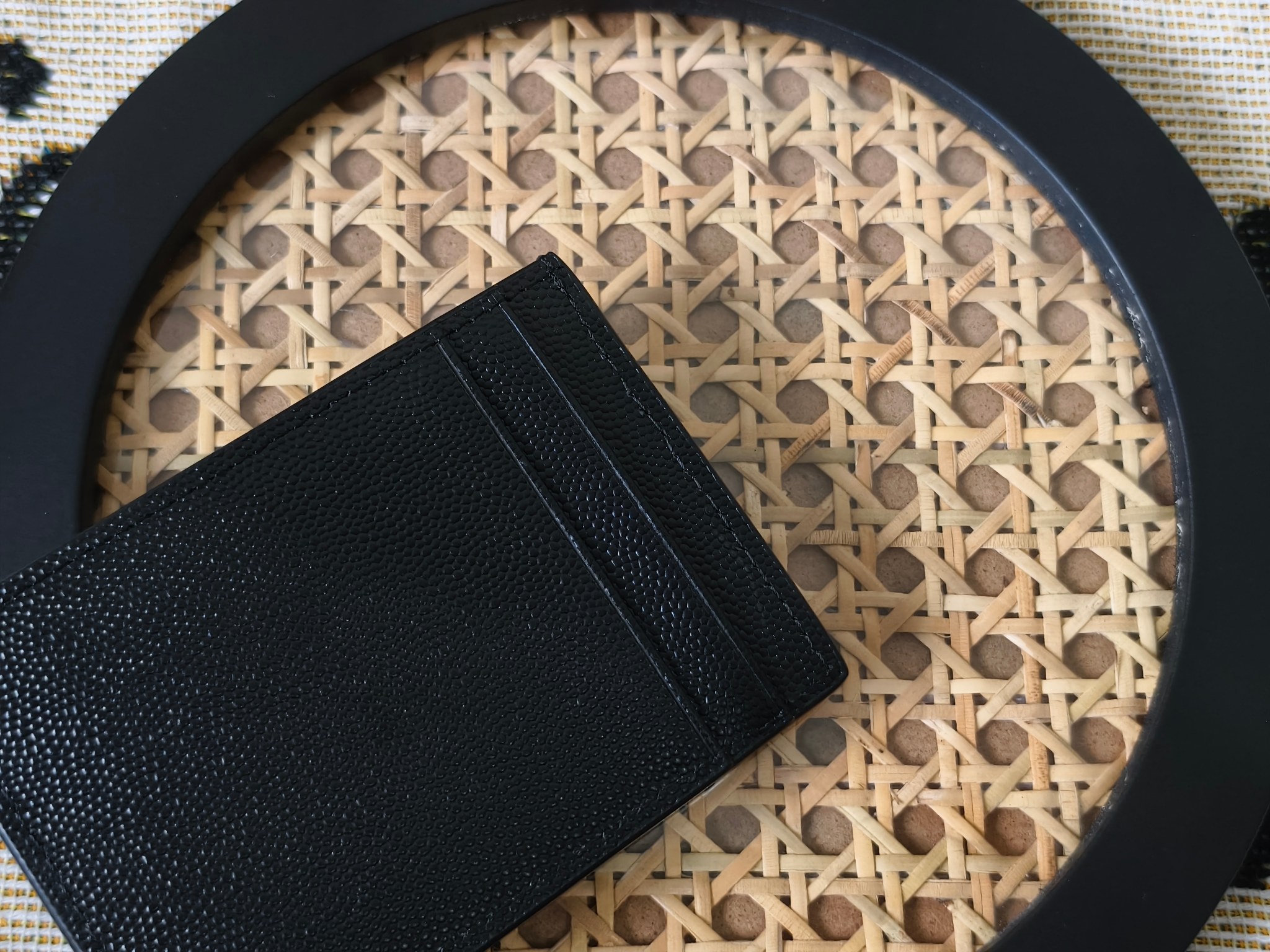 Saint Laurent SYL New Caviar Leather Coin Card Holder