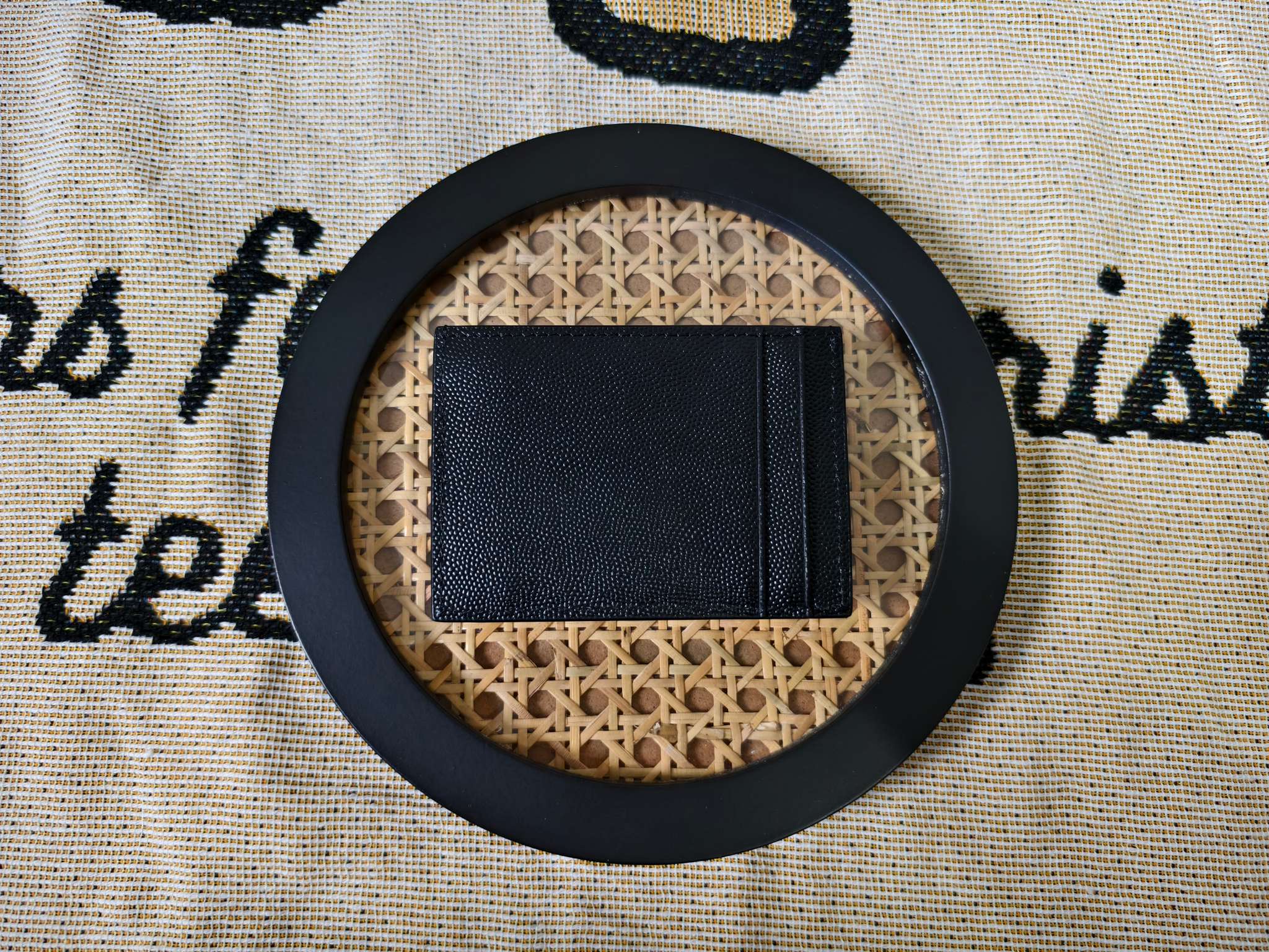 Saint Laurent SYL New Caviar Leather Coin Card Holder