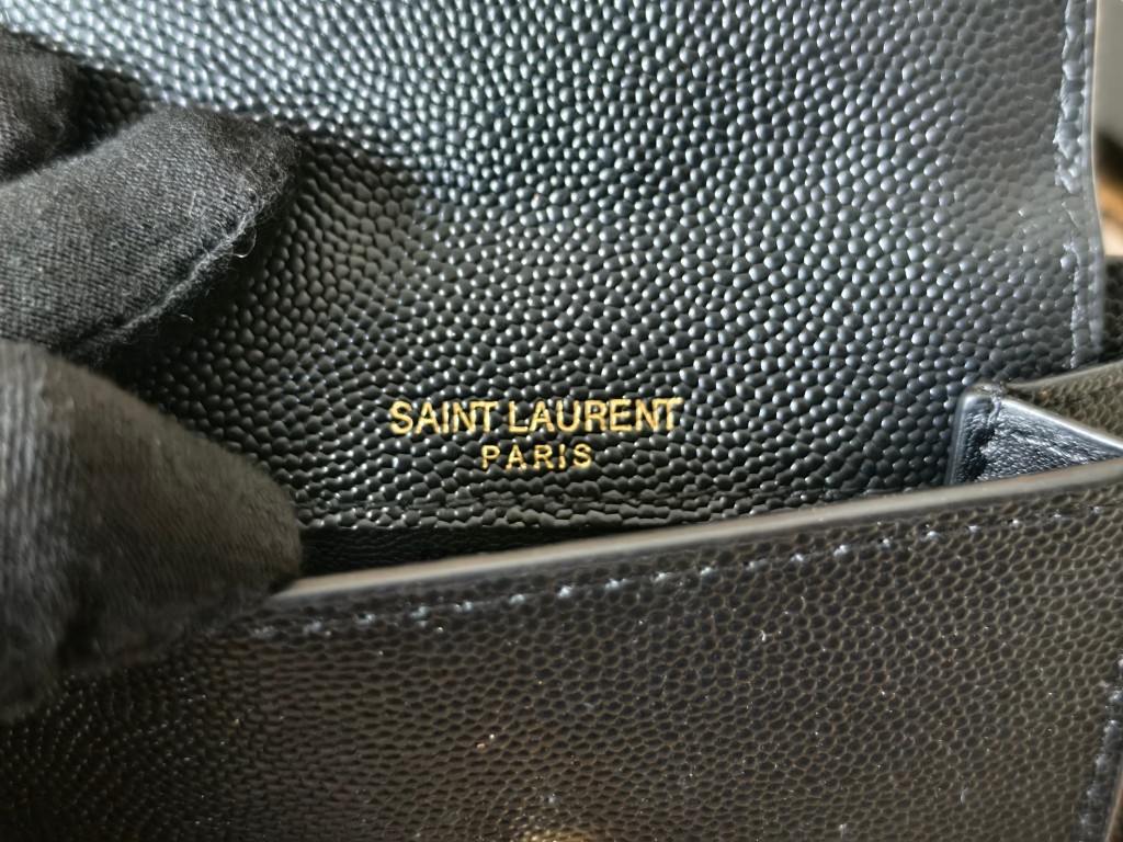 Saint Laurent SYL New Caviar Leather Coin Card Holder