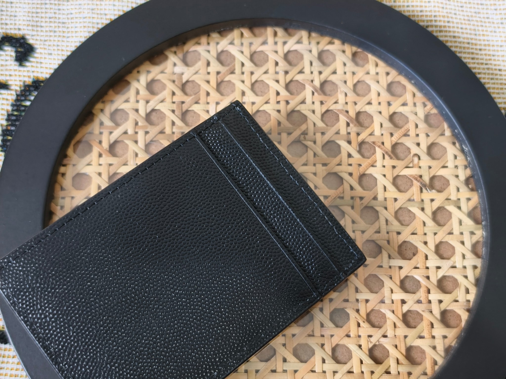 Saint Laurent SYL New Caviar Leather Coin Card Holder