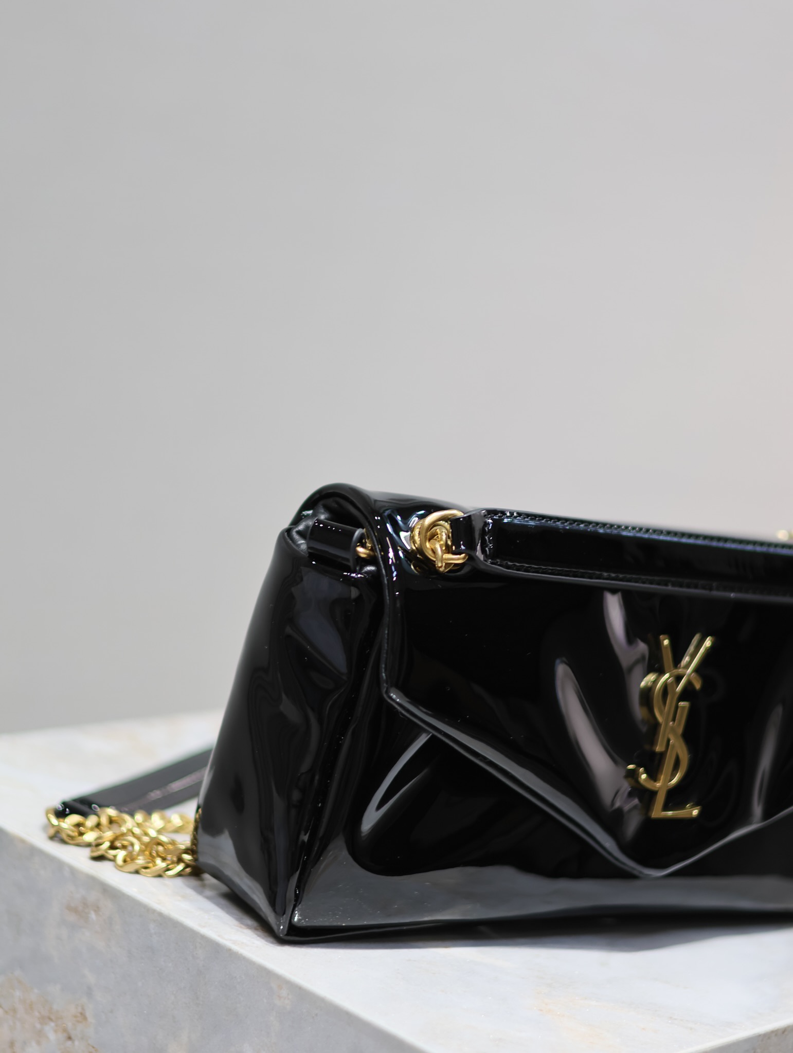 Saint Laurent Calypso Patent Leather Chain Bag