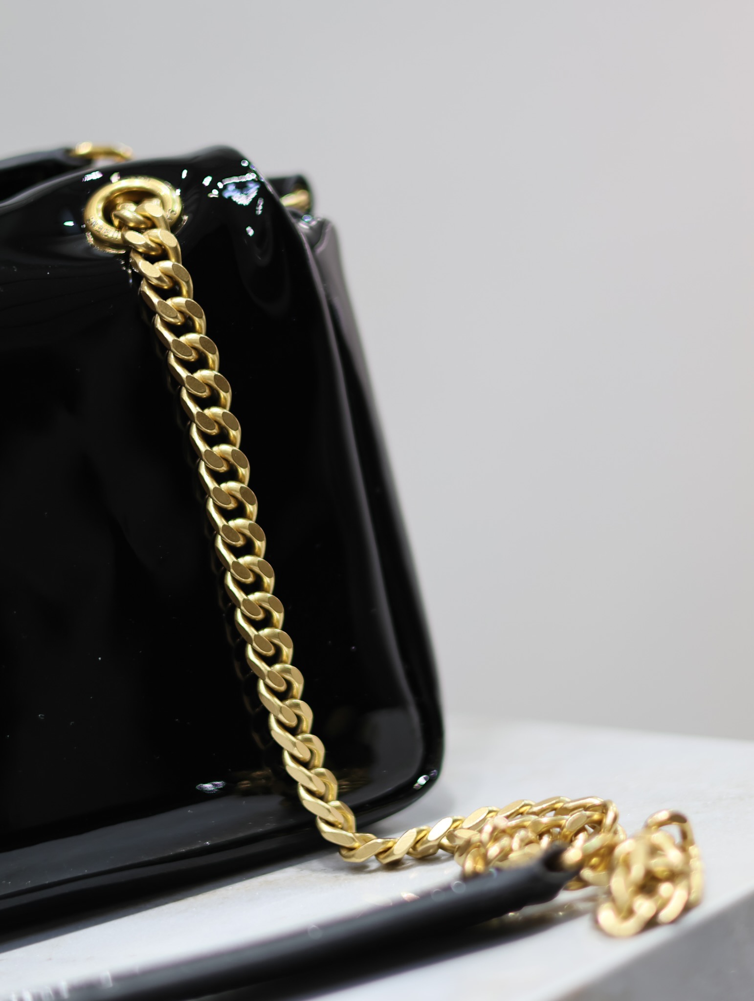 Saint Laurent Calypso Patent Leather Chain Bag