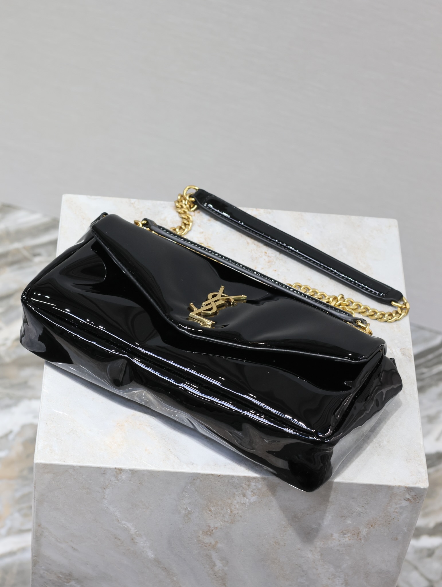 Saint Laurent Calypso Patent Leather Chain Bag