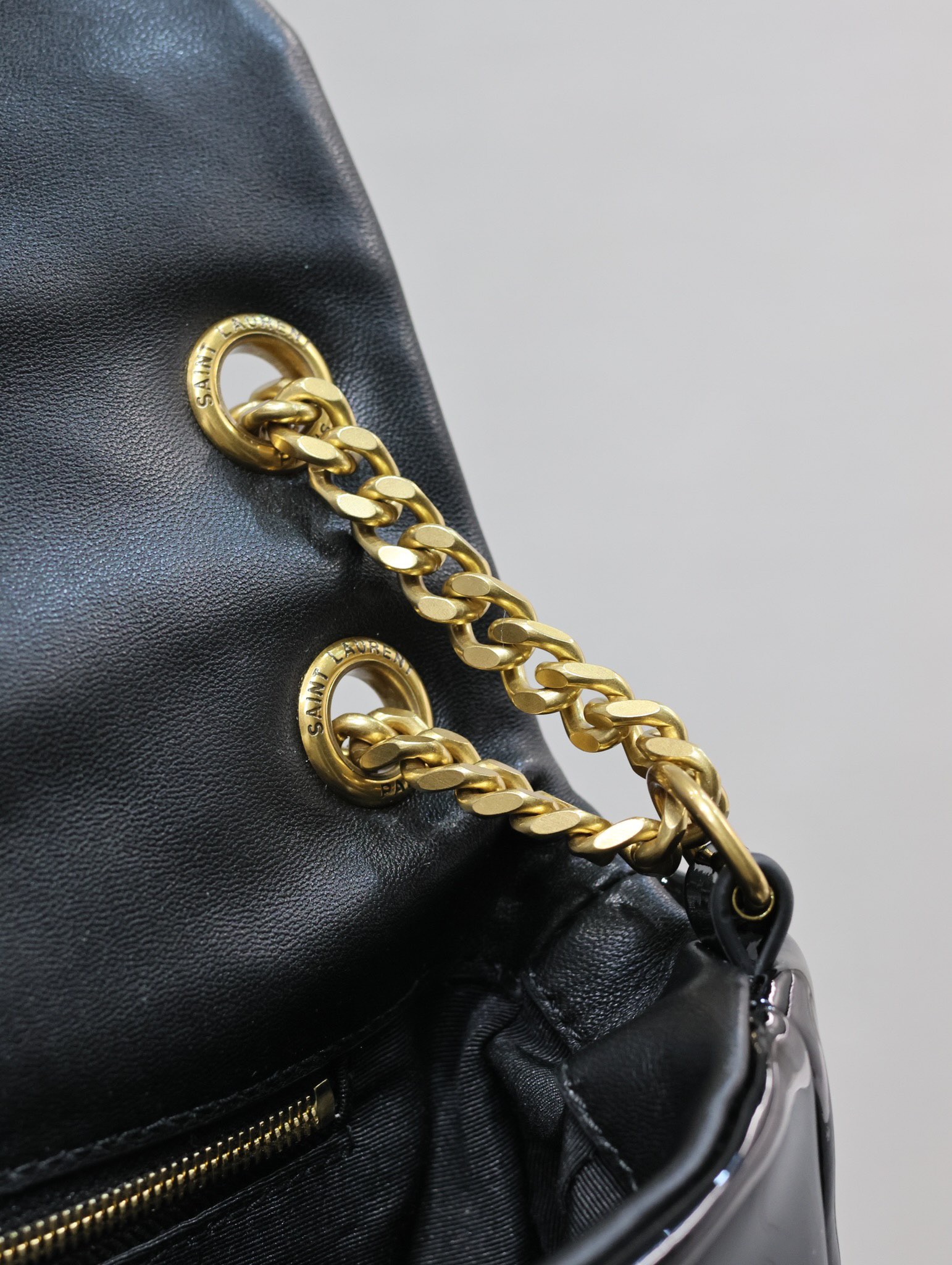 Saint Laurent Calypso Patent Leather Chain Bag