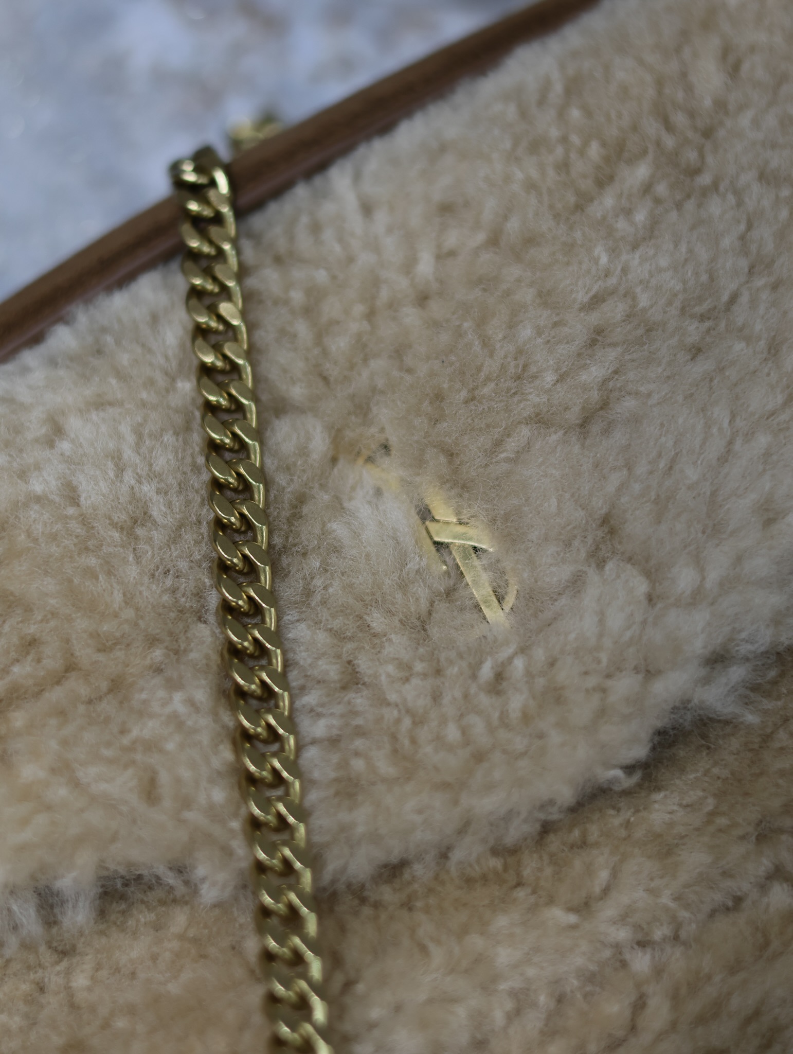 Saint Laurent Calypso Shearling Bag