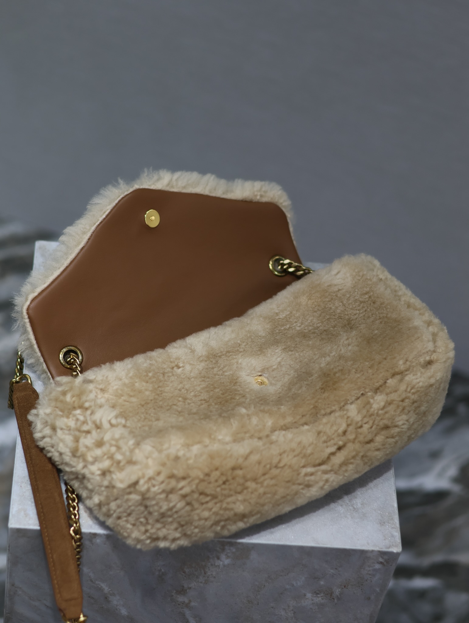 Saint Laurent Calypso Shearling Bag