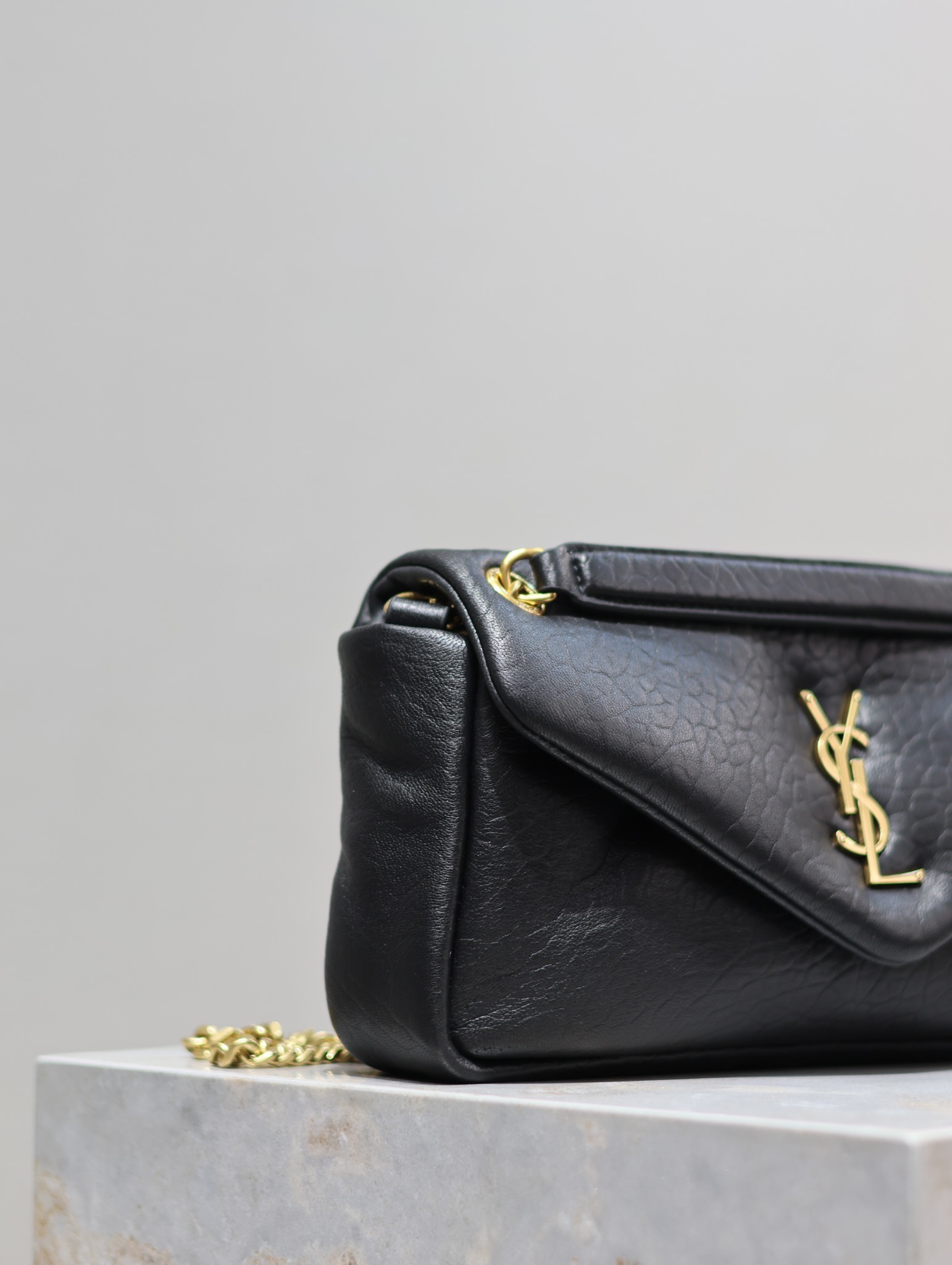  Saint Laurent Calypso Elephant Grain Lambskin Chain Bag