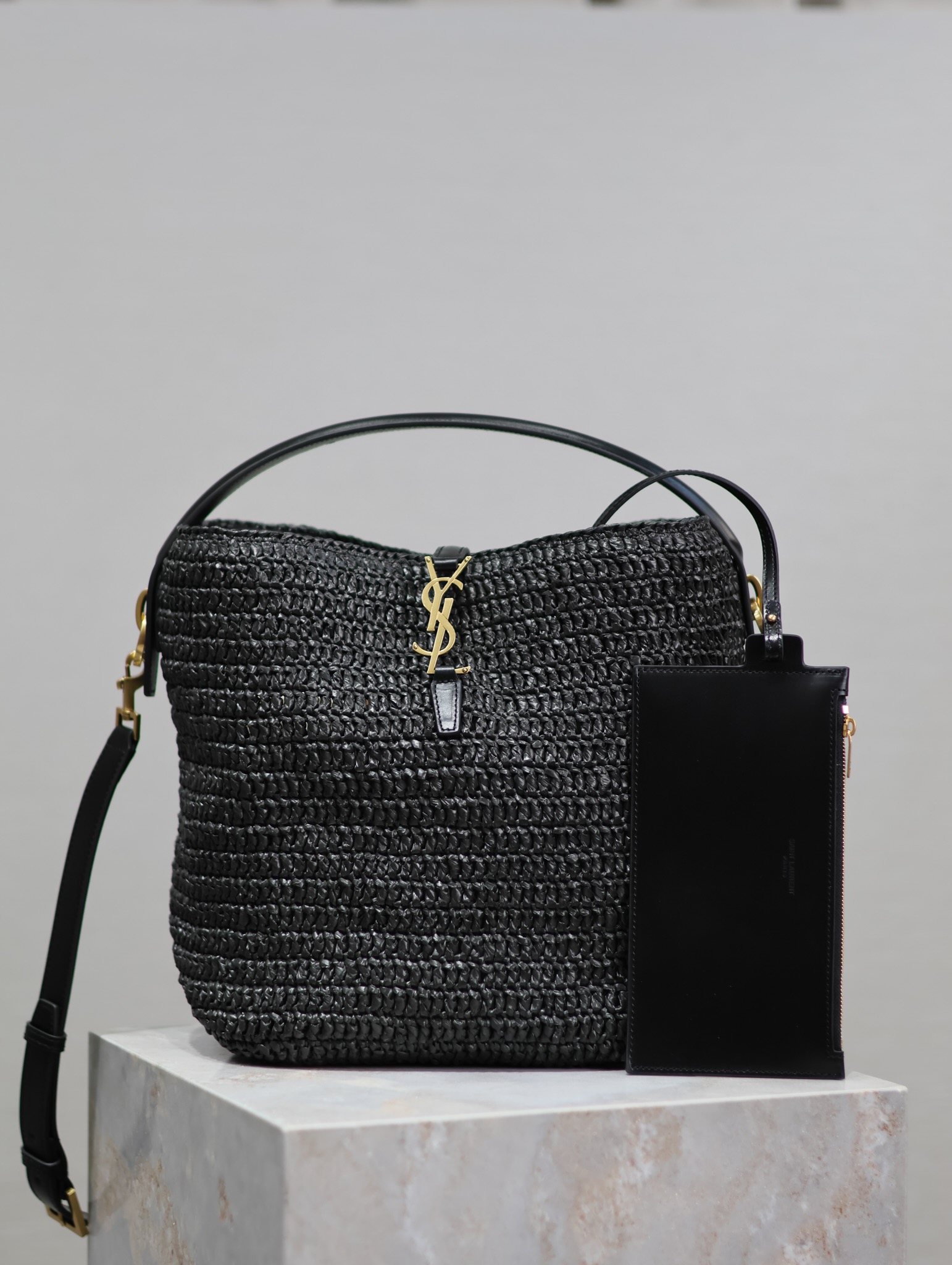 Saint Laurent LE 37 Woven Bucket Bag