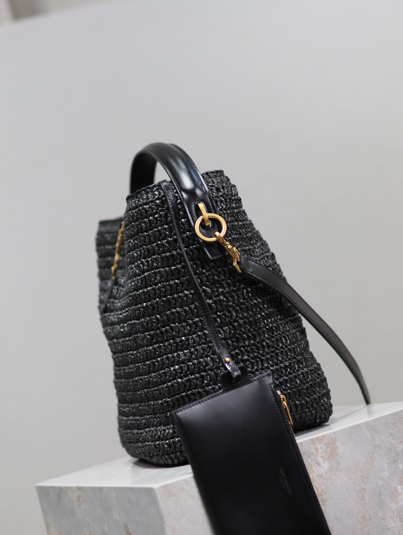 Saint Laurent LE 37 Woven Bucket Bag