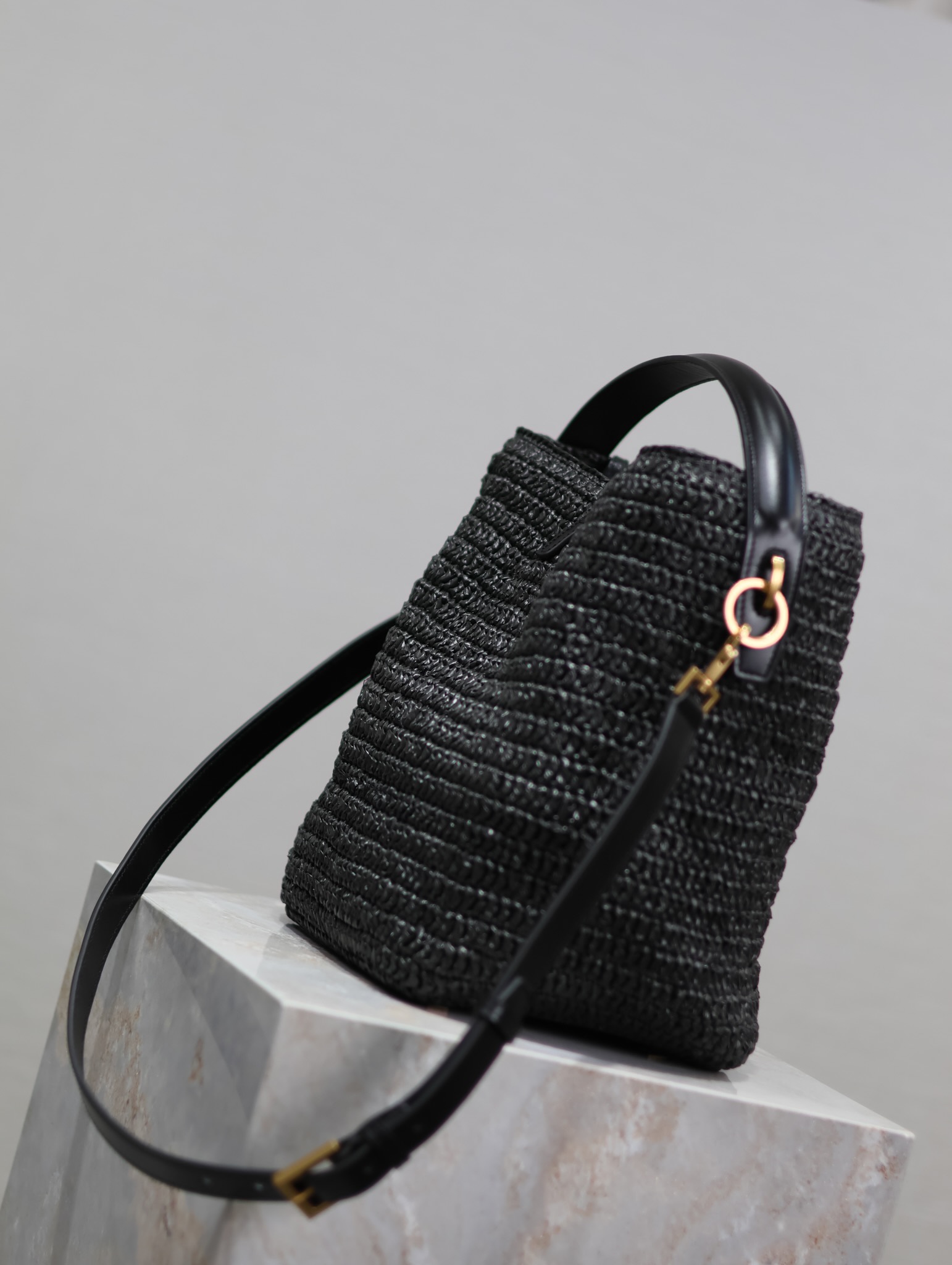 Saint Laurent LE 37 Woven Bucket Bag