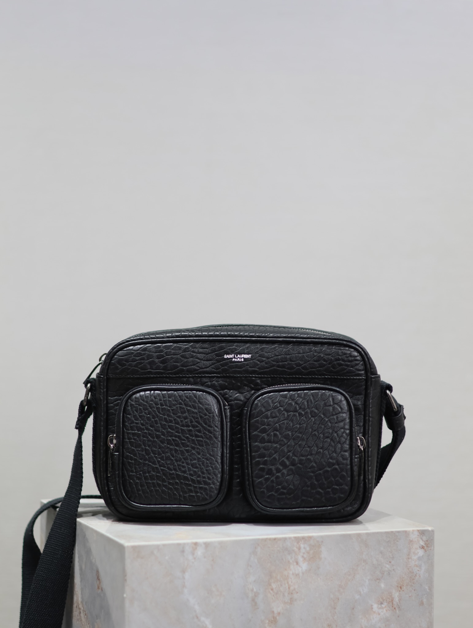 Saint Laurent CITY Elephant Grain Lambskin Camera Bag