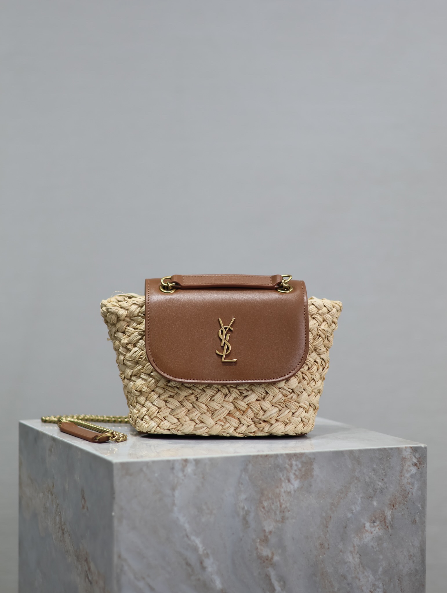 Saint Laurent MINI MANON Woven Handbag