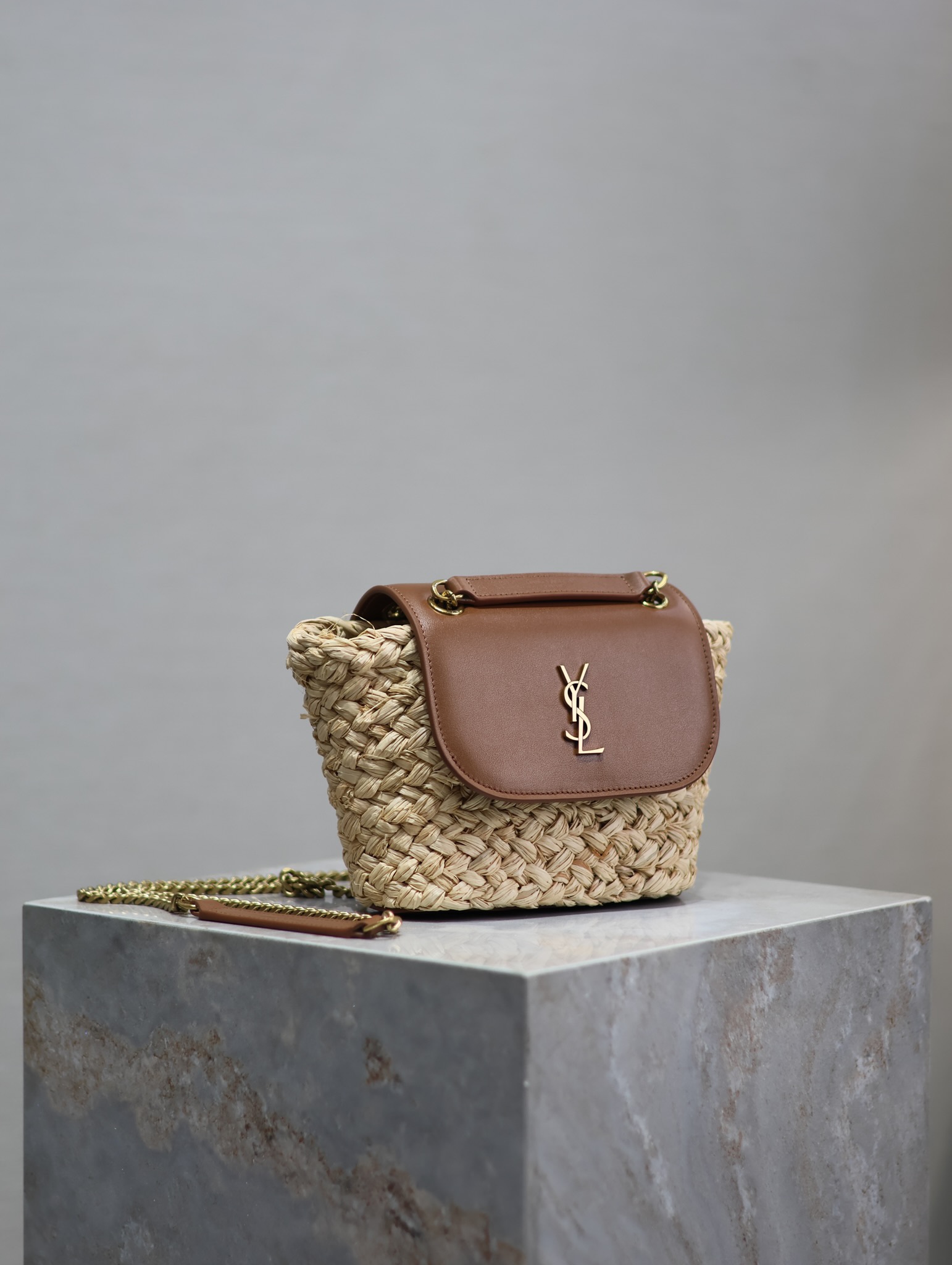 Saint Laurent MINI MANON Woven Handbag