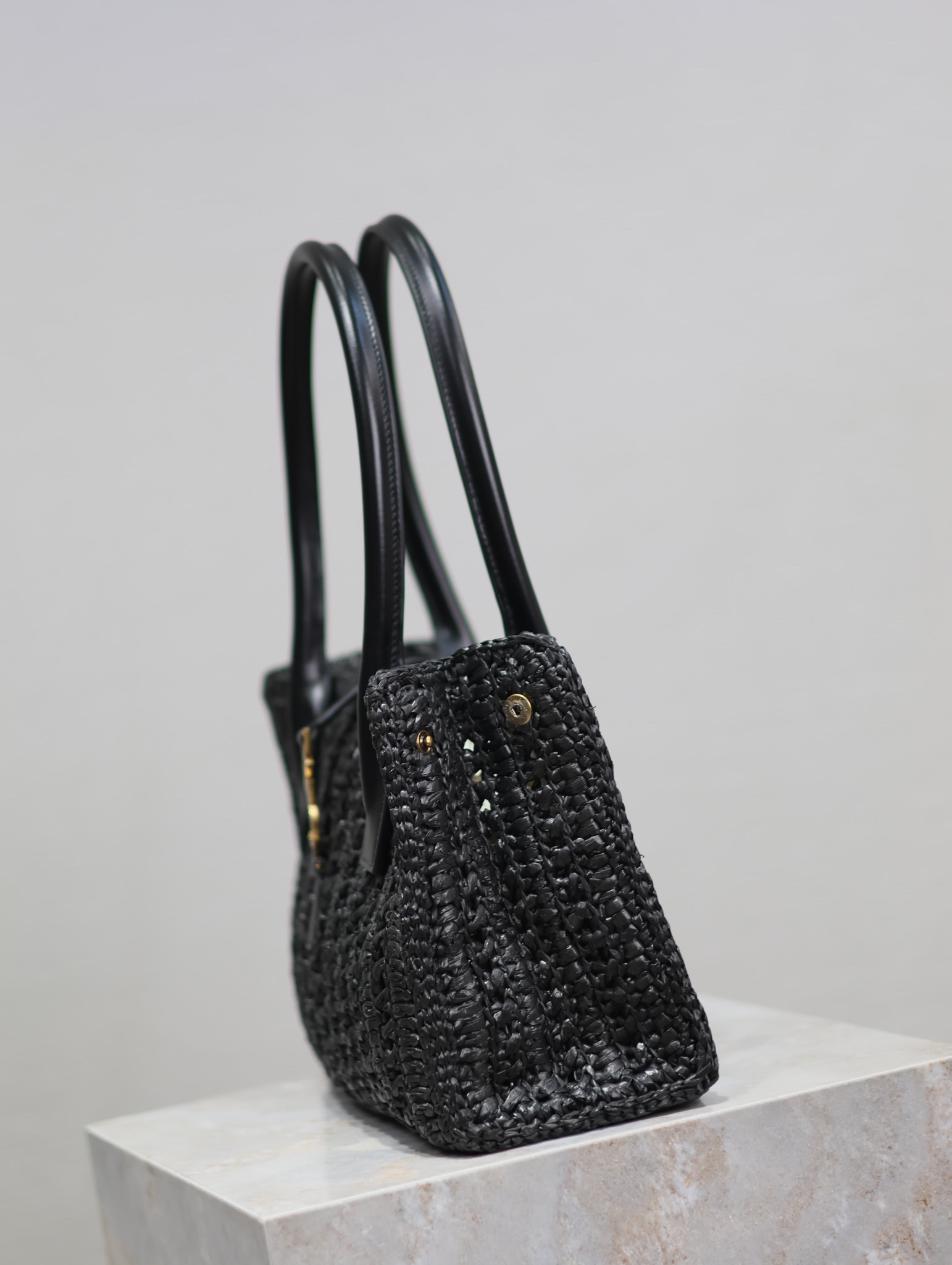 Saint Laurent Woven Raffia Tote Bag