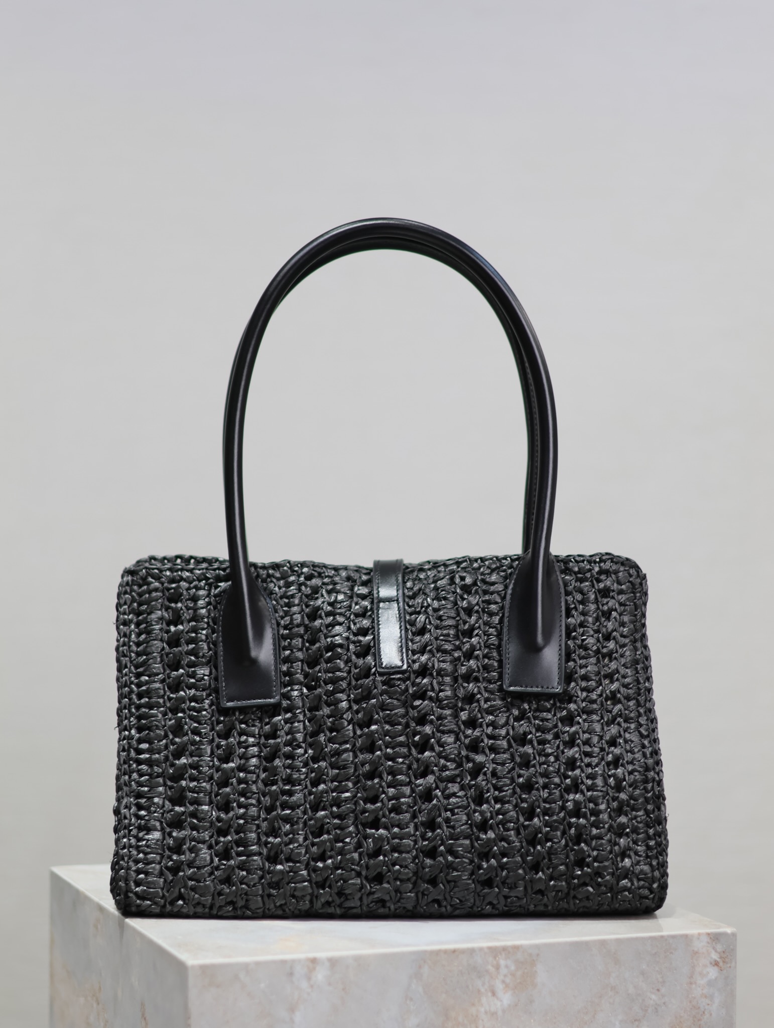 Saint Laurent Woven Raffia Tote Bag