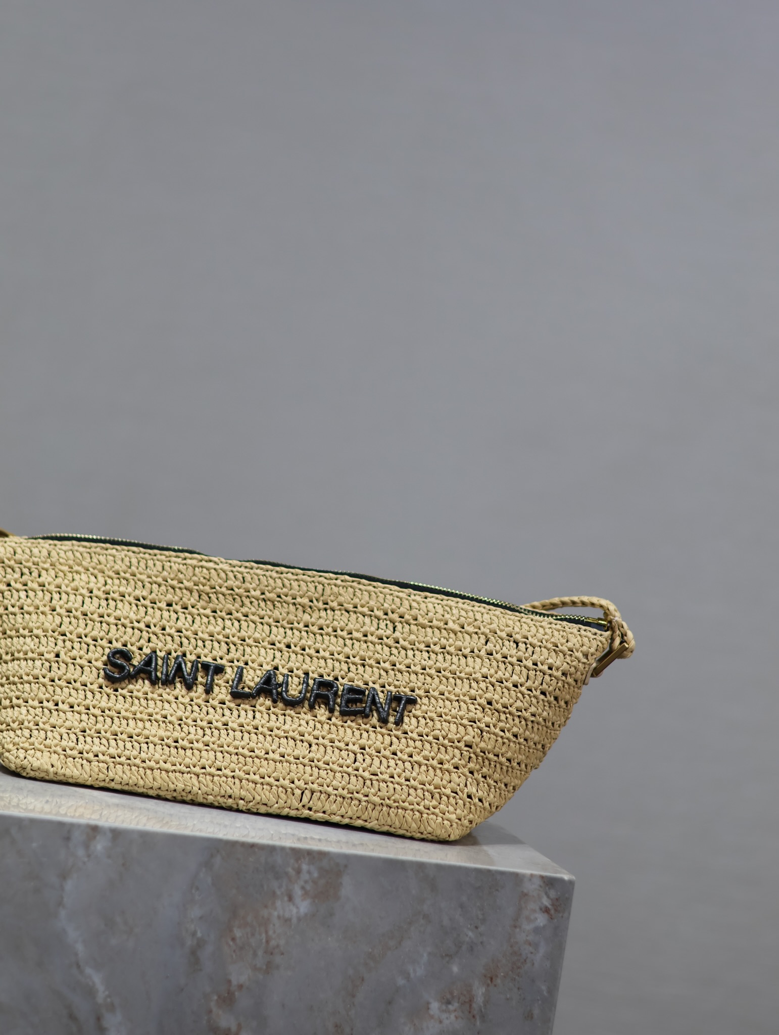 Saint Laurent Raffia Woven Crossbody Bag