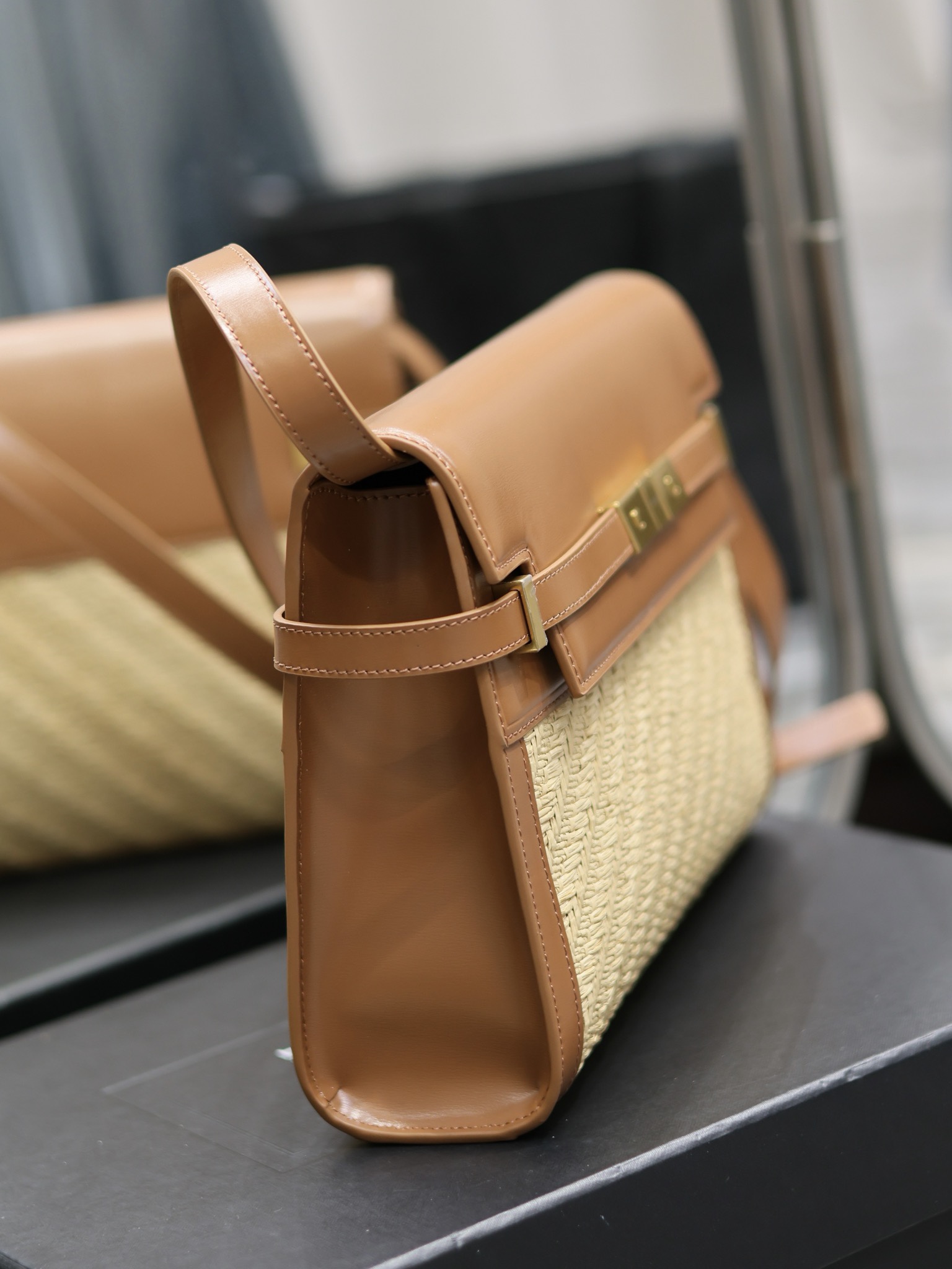 Saint Laurent Manhattan Flap Bag in Earthy Yellow