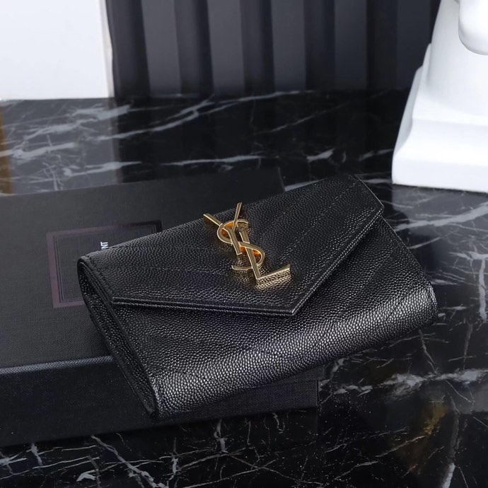  Saint Laurent YSL SLP Two-Fold Short Wallet