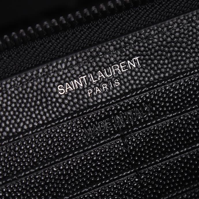 Saint Laurent YSL V-Line Single Zipper Wallet