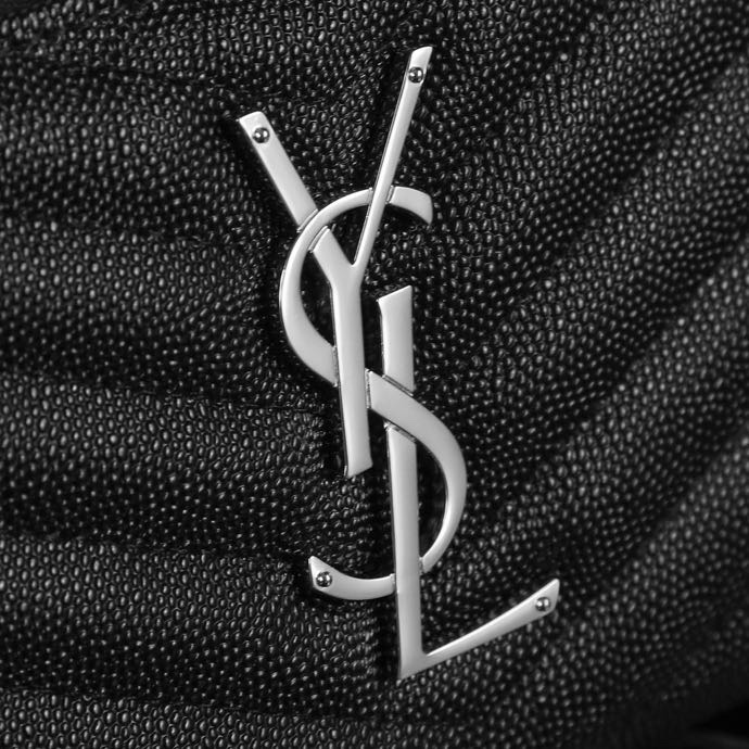 Saint Laurent YSL V-Line Single Zipper Wallet