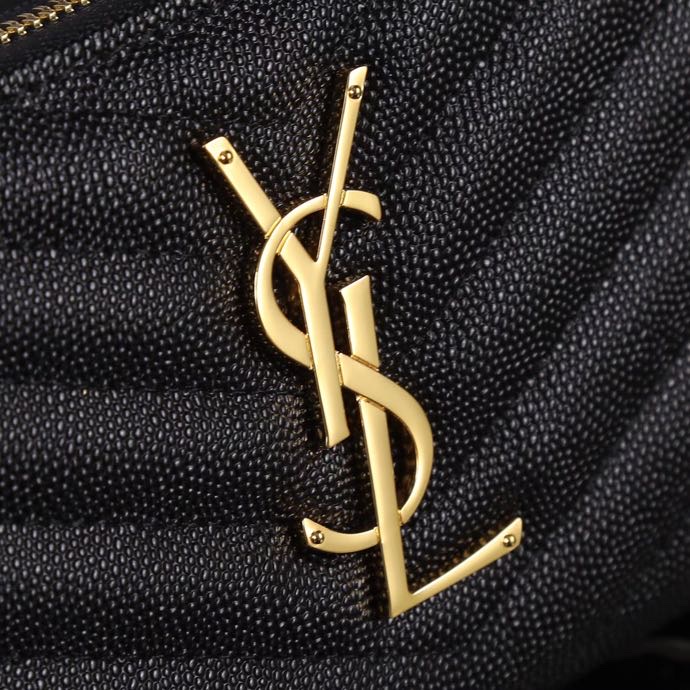 Saint Laurent YSL V-Line Single Zipper Wallet