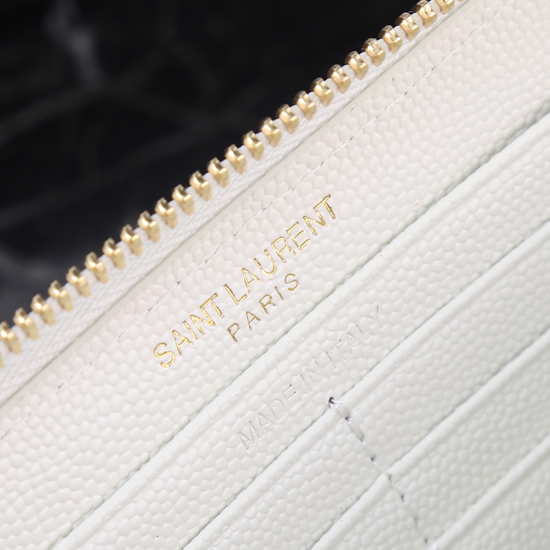 Saint Laurent YSL V-Line Single Zipper Wallet