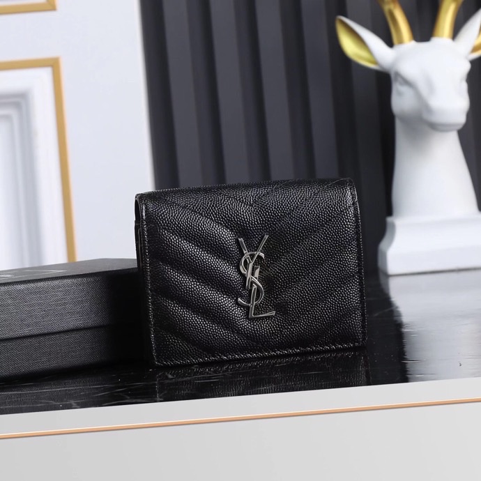 Saint Laurent YSL Caviar Short Wallet